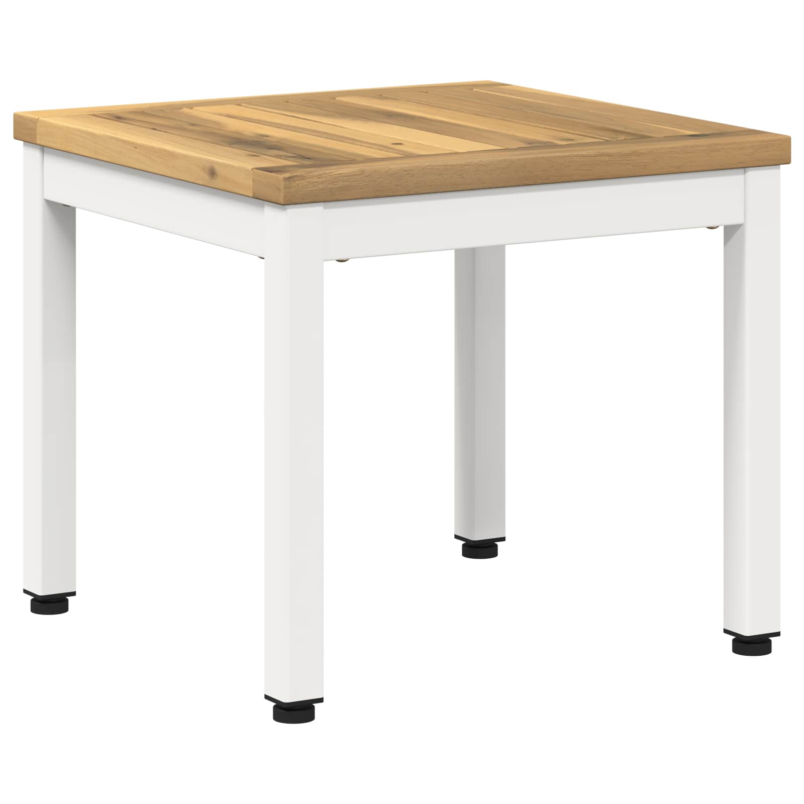 Salontafel Wit 40 x 40,5 x 36 cm Massief Acaciahout image 2