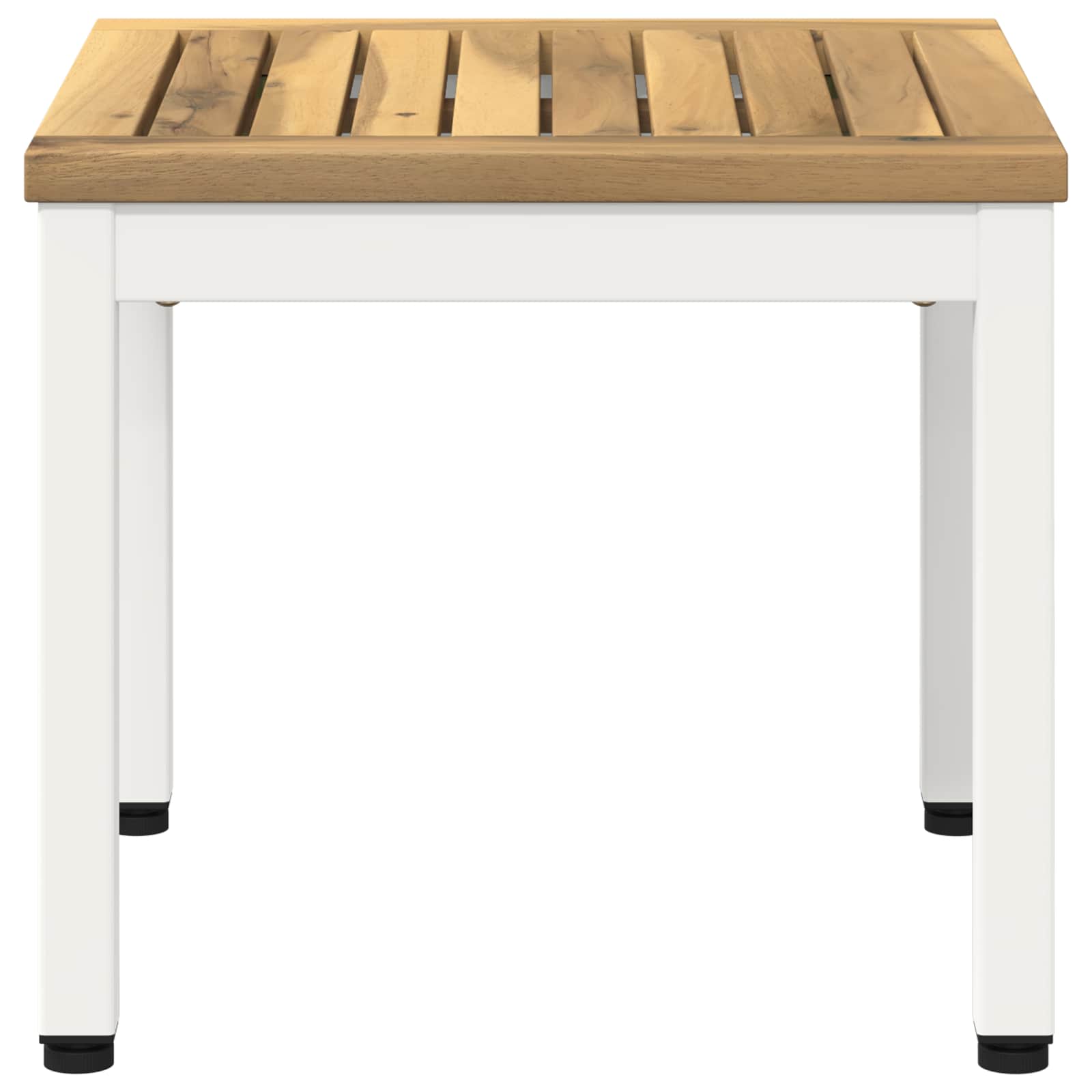 Salontafel Wit 40 x 40,5 x 36 cm Massief Acaciahout image 4