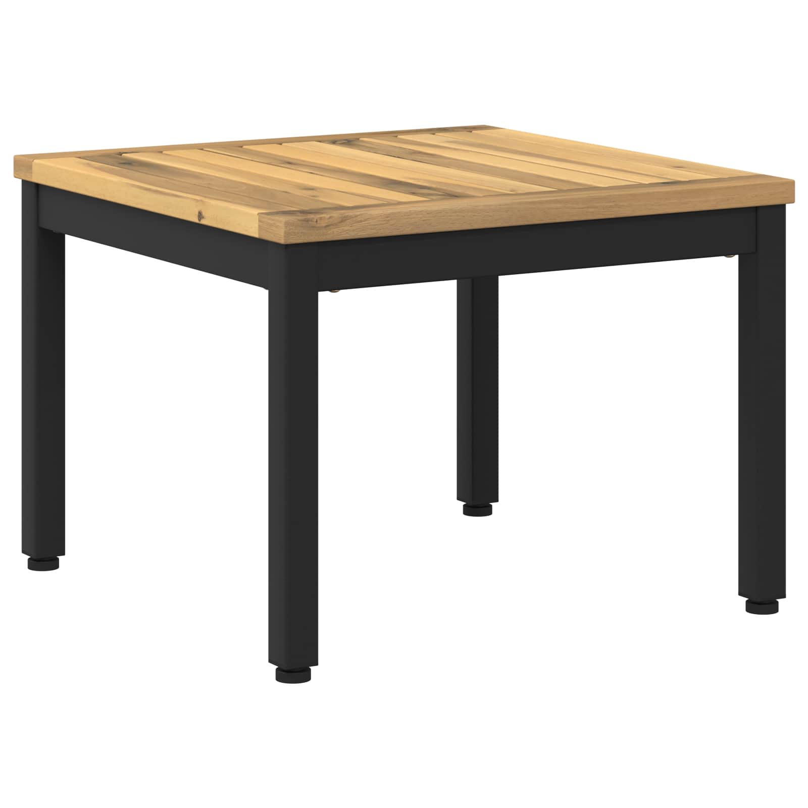 Salontafel Wit en zwart 50 x 48,5 x 36 cm Massief Acaciahout image 2