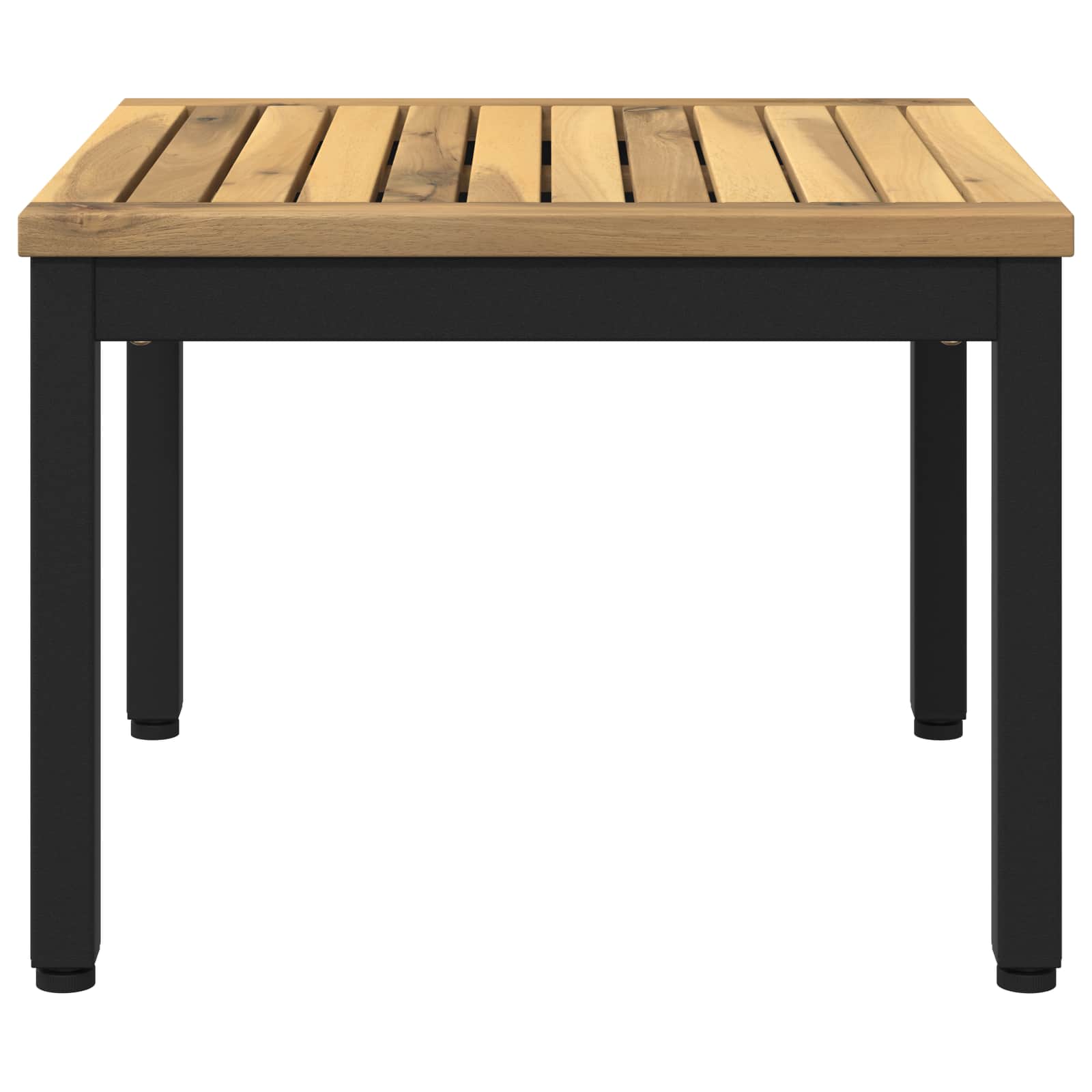 Salontafel Wit en zwart 50 x 48,5 x 36 cm Massief Acaciahout image 4