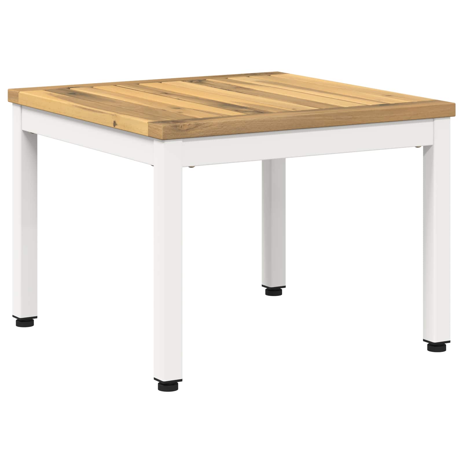 Salontafel Wit 50 x 48,5 x 36 cm Massief Acaciahout image 2