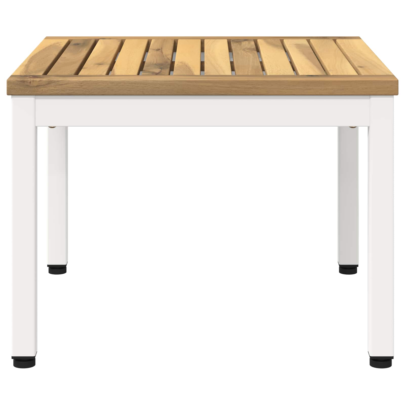 Salontafel Wit 50 x 48,5 x 36 cm Massief Acaciahout image 4
