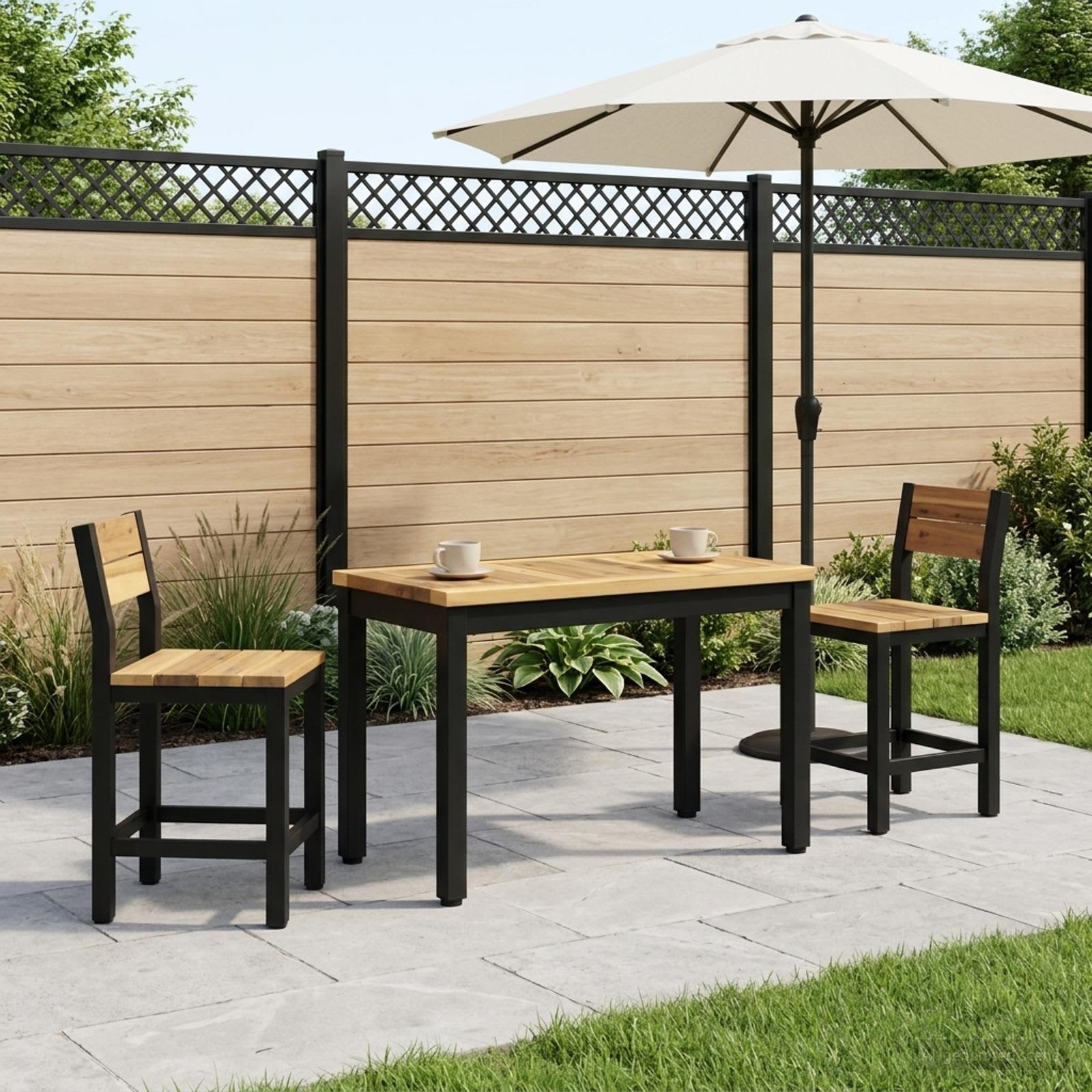 Salontafel Wit en zwart 60,5 x 30 x 36 cm Massief Acaciahout image 1