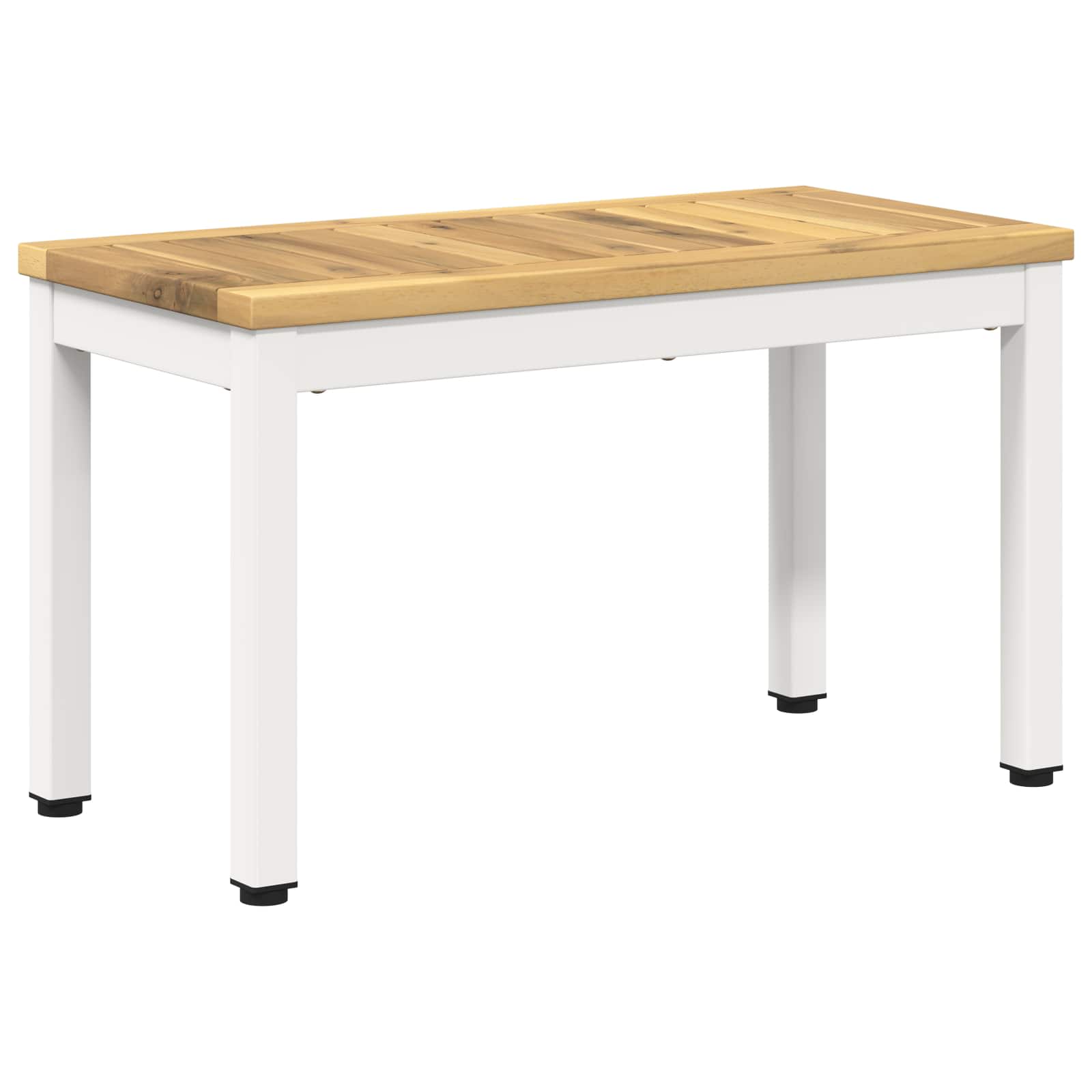 Salontafel Wit 60,5 x 30 x 36 cm Massief Acaciahout image 2