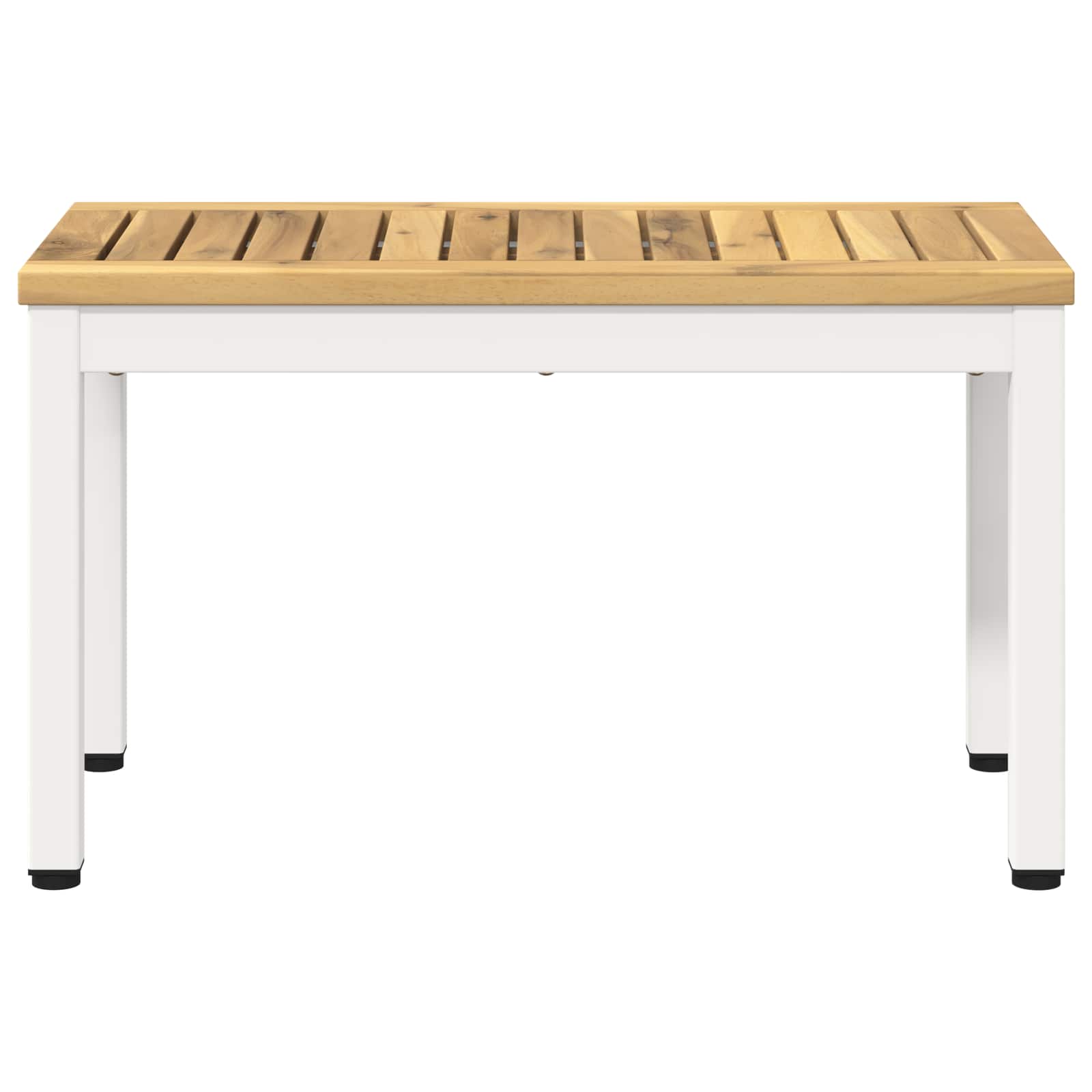 Salontafel Wit 60,5 x 30 x 36 cm Massief Acaciahout image 4