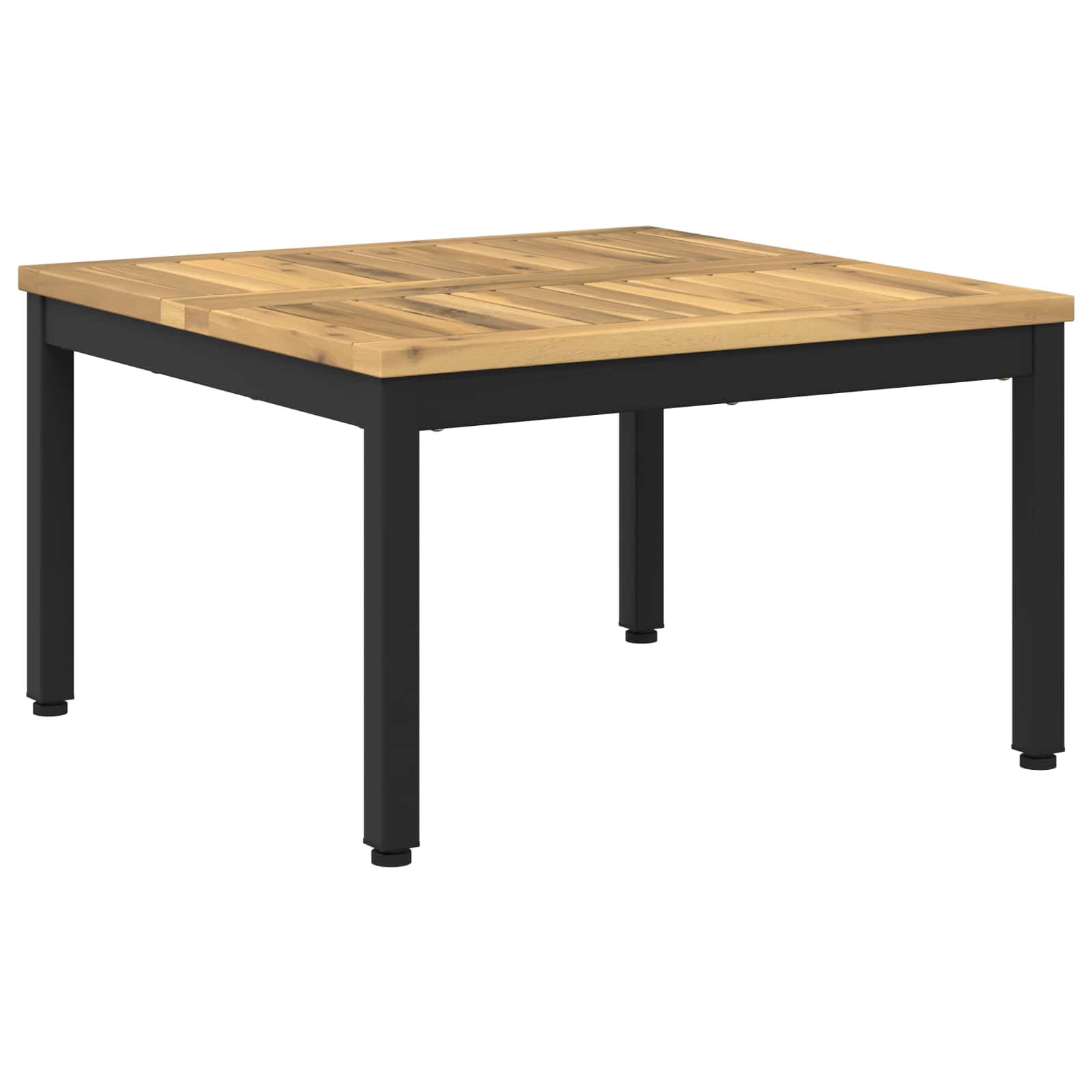 Salontafel Wit en zwart 60 x 60,5 x 36 cm Massief Acaciahout image 2
