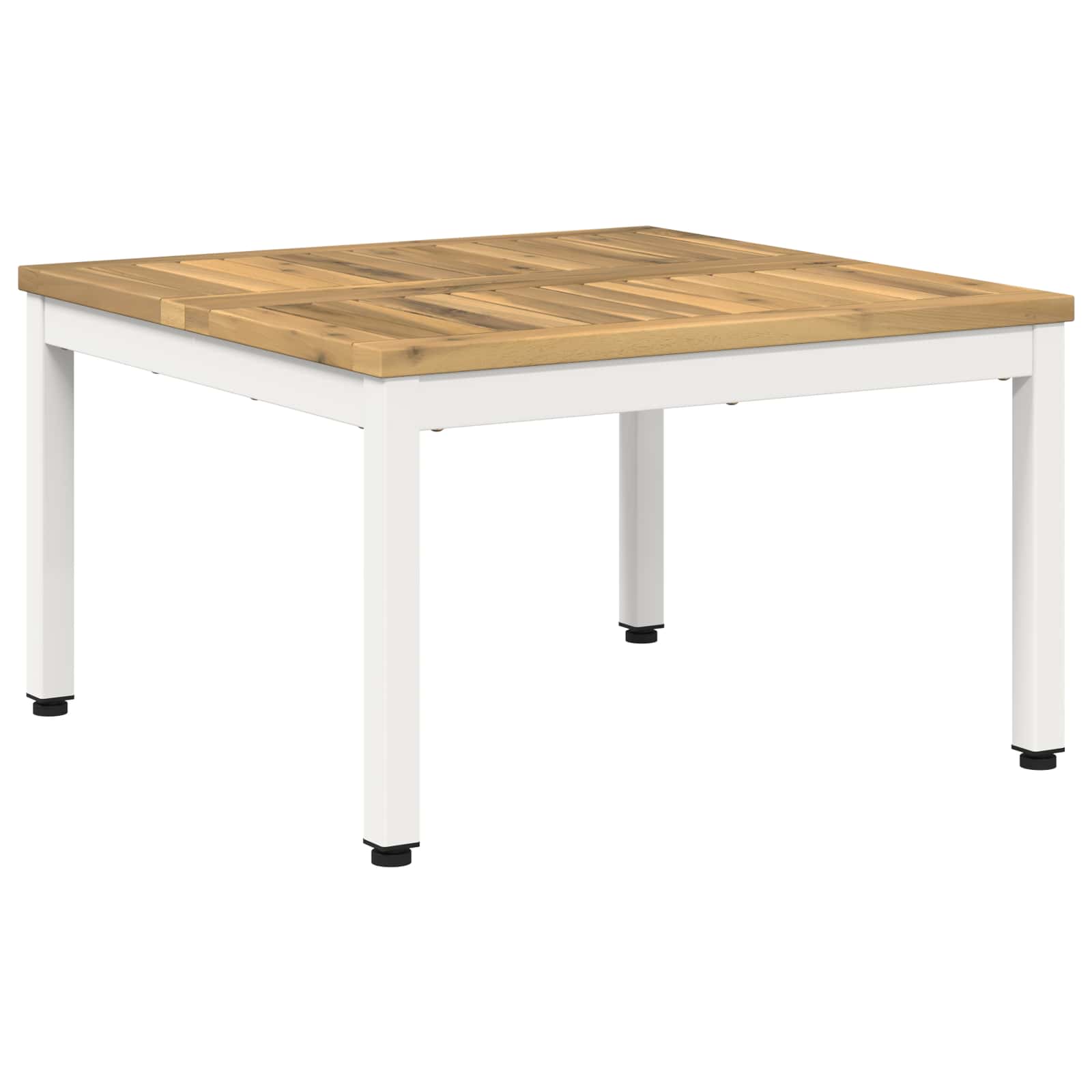 Salontafel Wit 60 x 60,5 x 36 cm Massief Acaciahout image 2