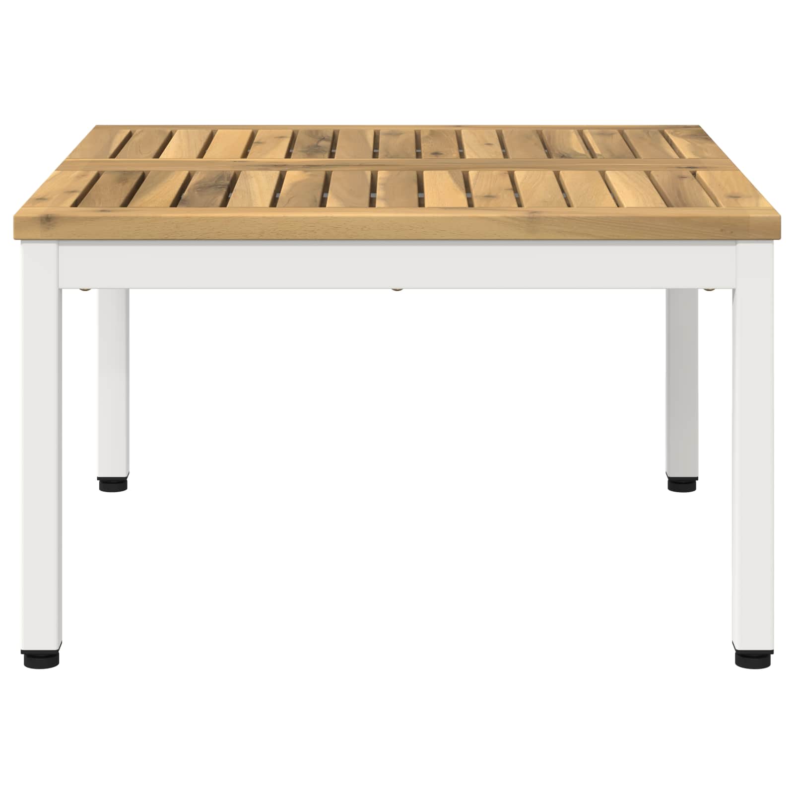 Salontafel Wit 60 x 60,5 x 36 cm Massief Acaciahout image 4