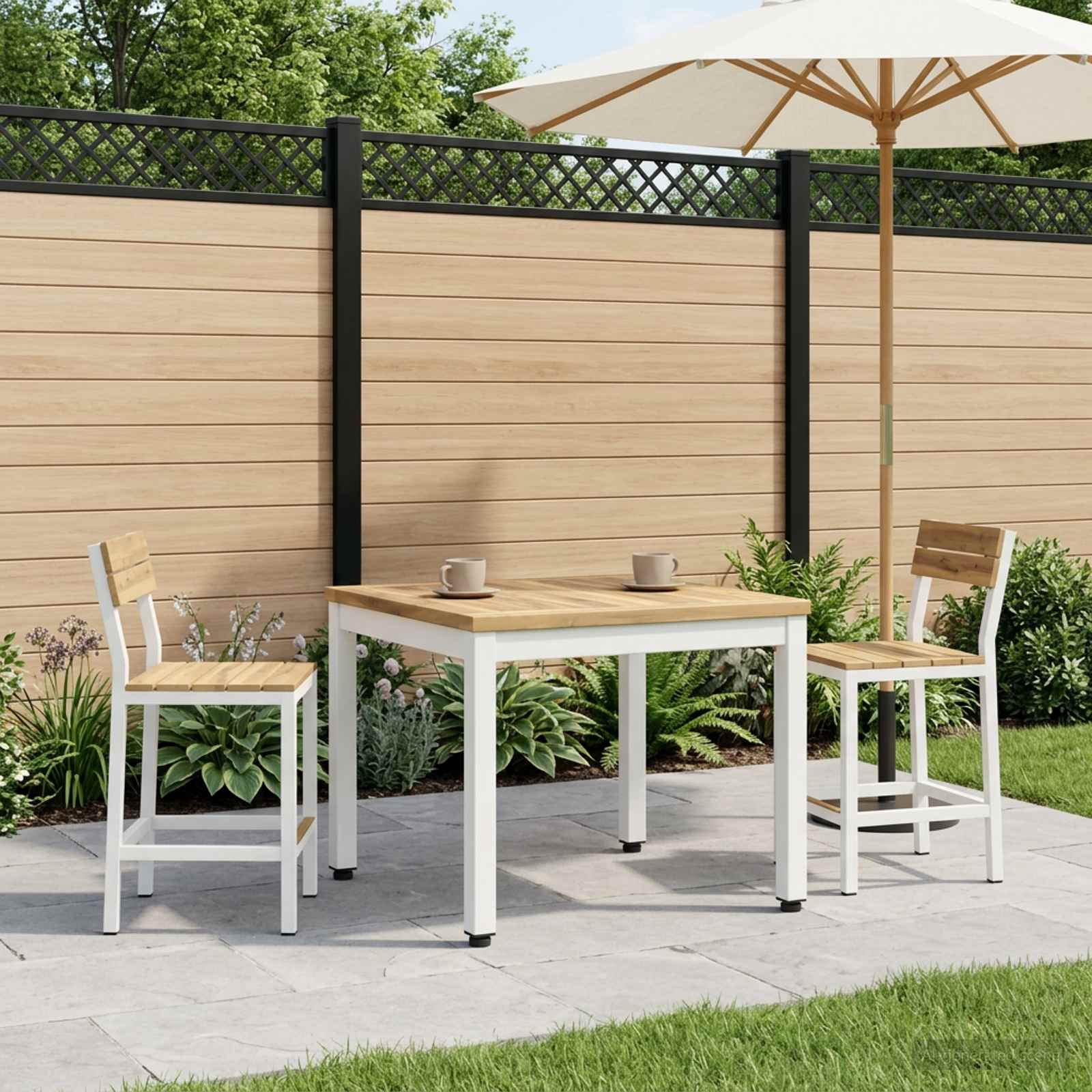 vidaXL - Salontafel - Wit - 49 - x - 60,5 - x - 36 - cm - Massief - Acacia - Hout