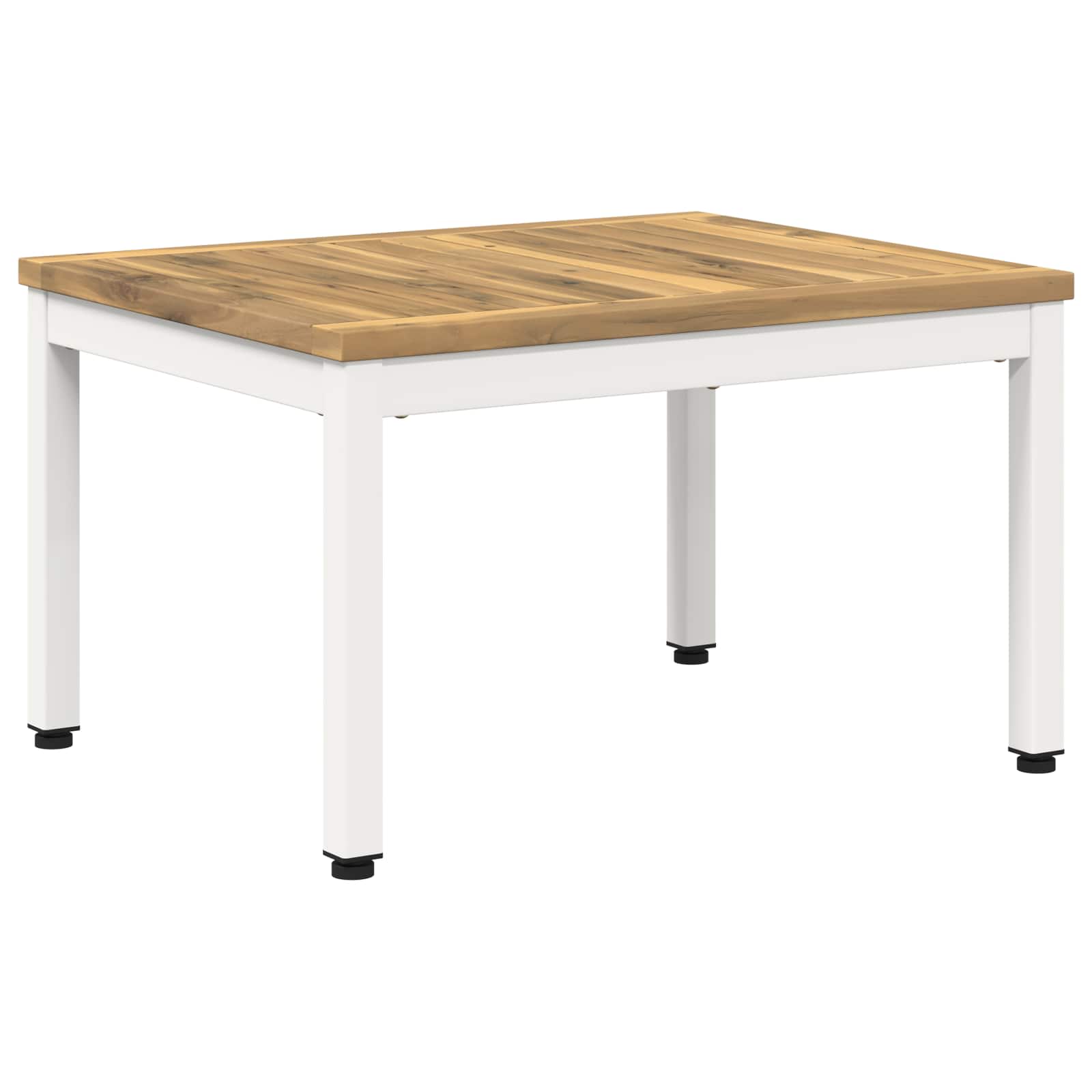Salontafel Wit 49 x 60,5 x 36 cm Massief Acaciahout image 2