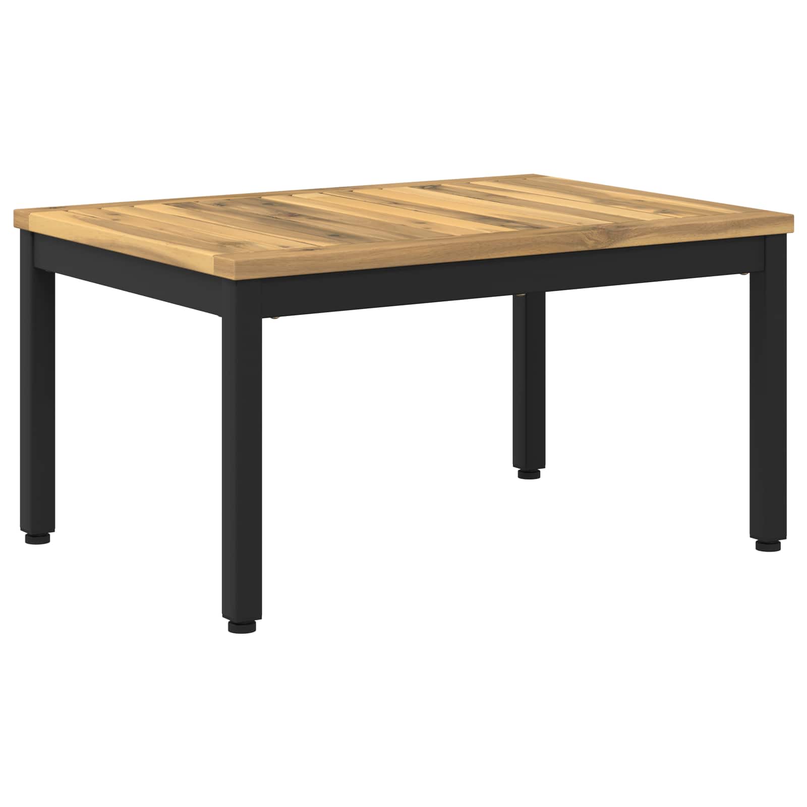 Salontafel Wit en zwart 49 x 68,5 x 36 cm Massief Acaciahout image 2