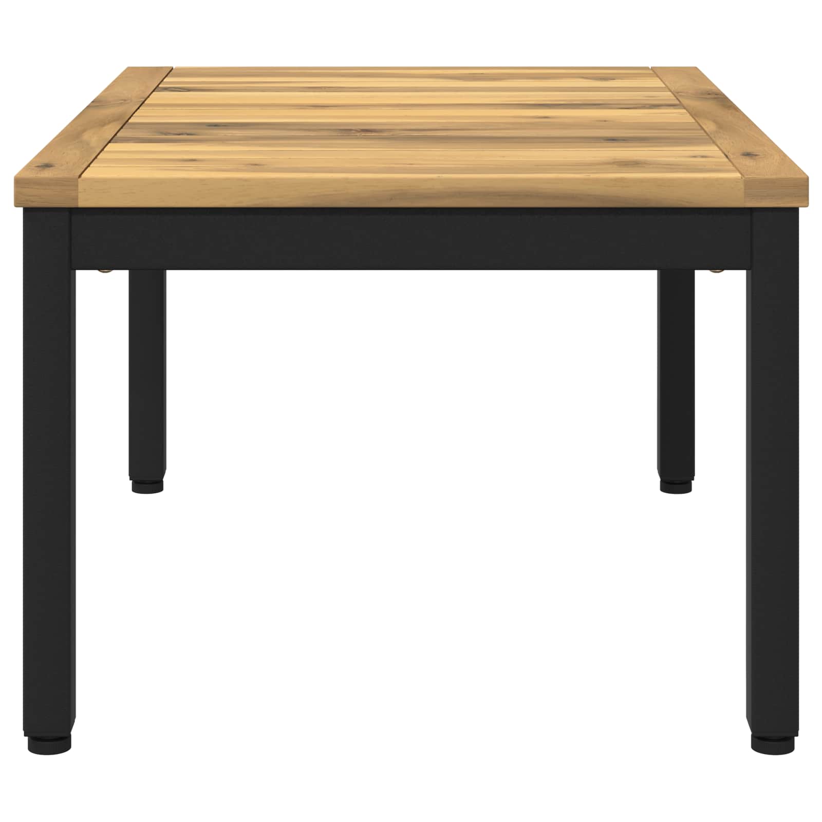 Salontafel Wit en zwart 49 x 68,5 x 36 cm Massief Acaciahout image 4