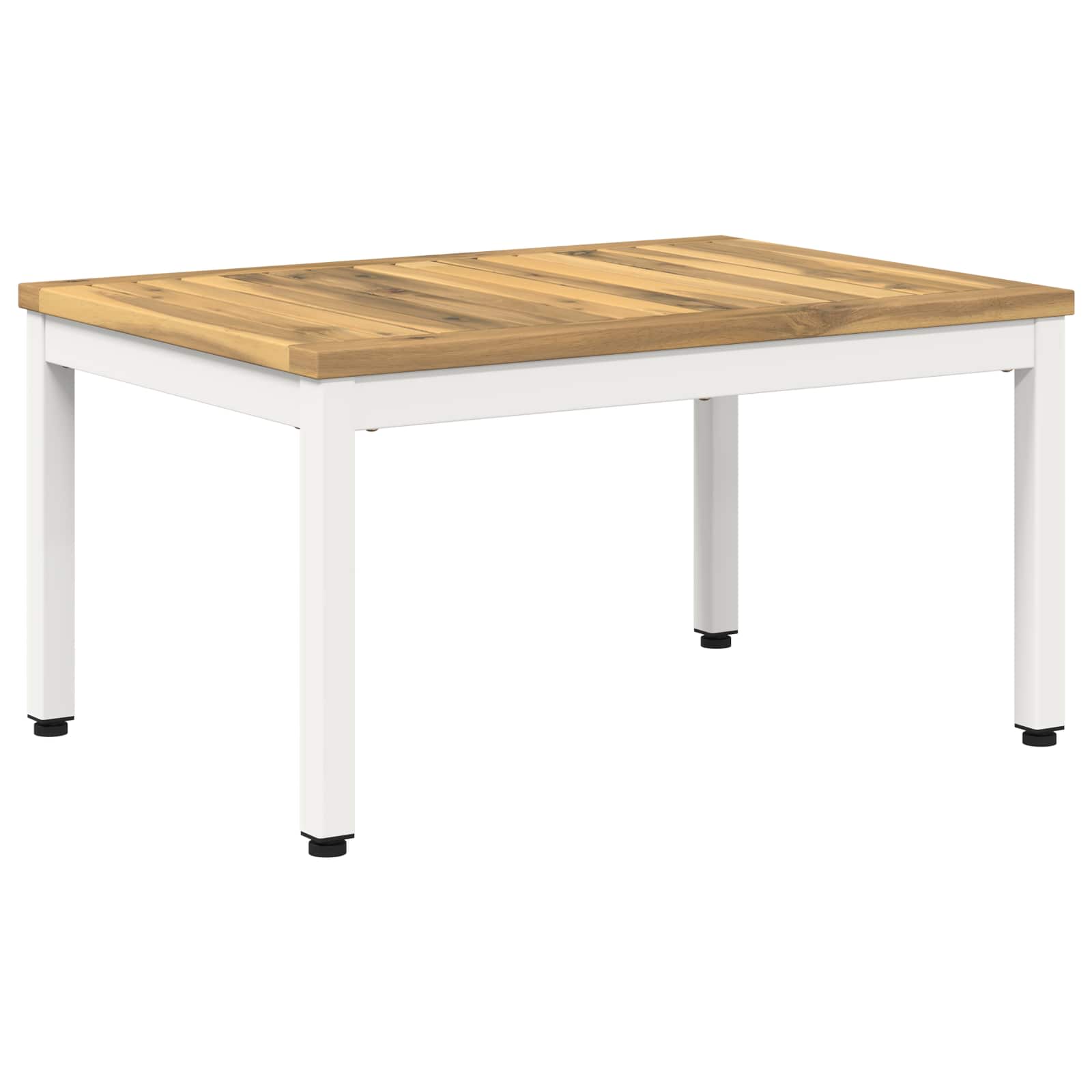 Salontafel Wit 49 x 68,5 x 36 cm Massief Acaciahout image 2