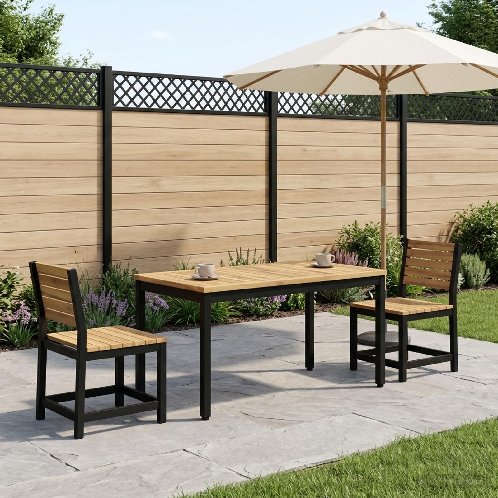 Salontafel Wit en zwart 50 x 100,5 x 45 cm Massief Acaciahout image 1