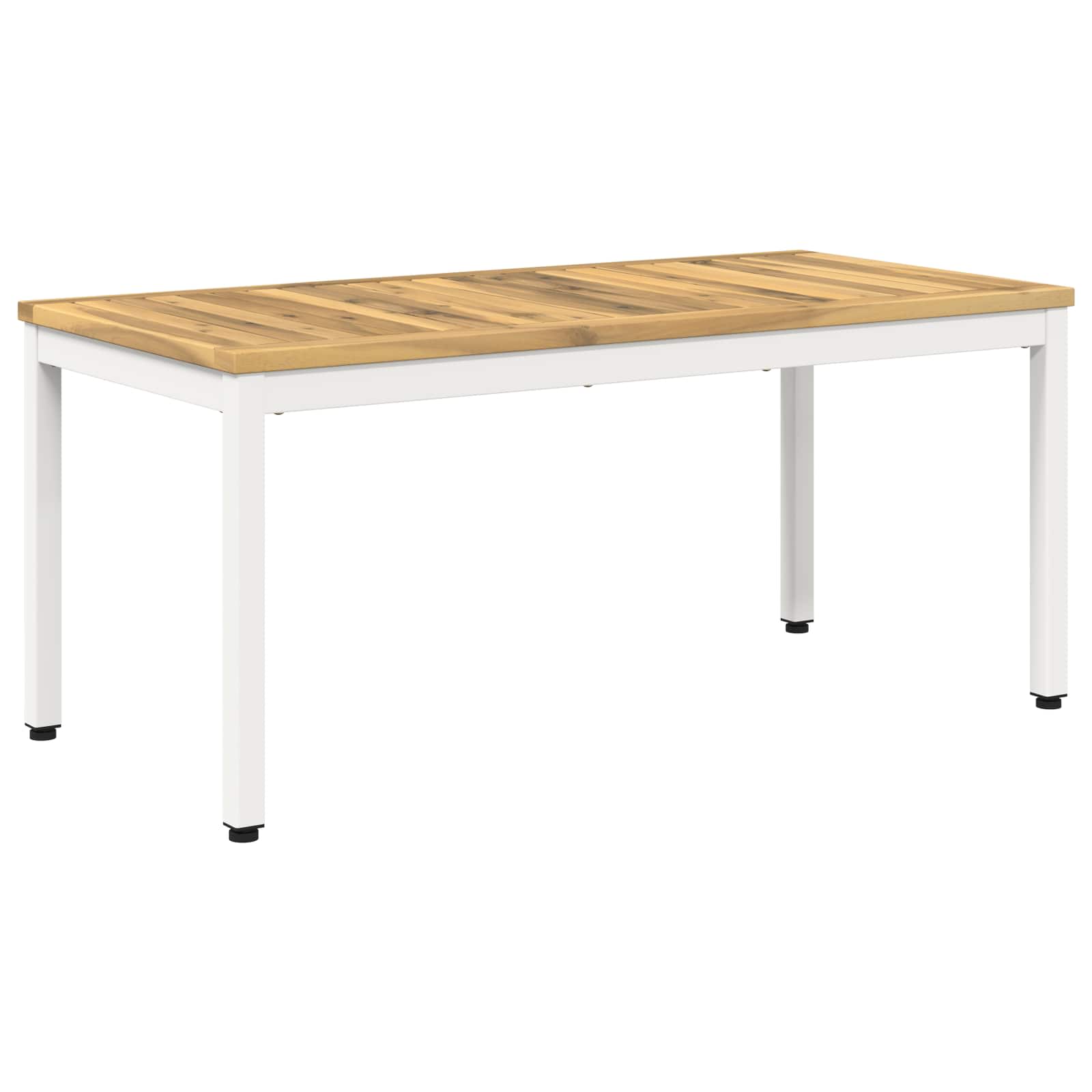 Salontafel Wit 50 x 100,5 x 45 cm Massief Acaciahout image 2