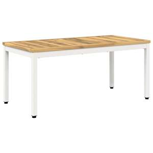 vidaXL Kohvilaud Valge 50 x 100,5 x 45 cm Tugev akatsiapuu