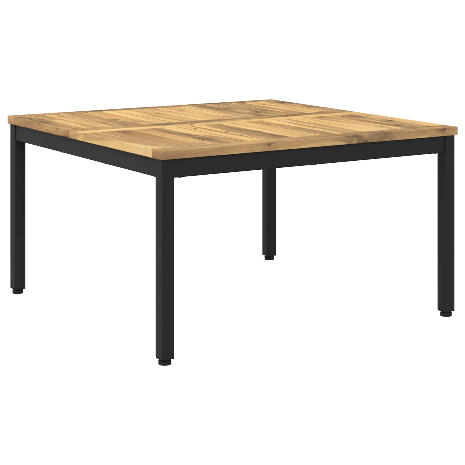 Salontafel Wit en zwart 80 x 80,5 x 45 cm Massief Acaciahout – afbeelding 1