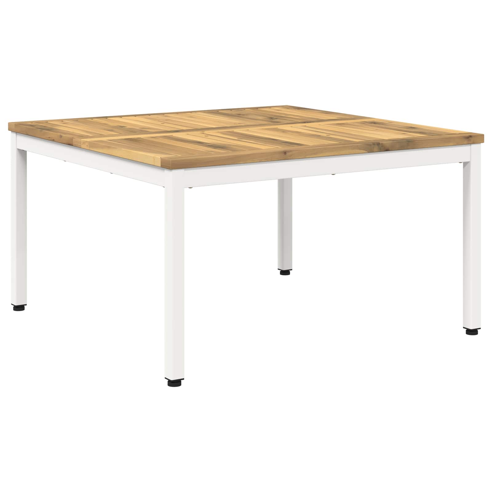 Salontafel Wit 80 x 80,5 x 45 cm Massief Acaciahout – afbeelding 1