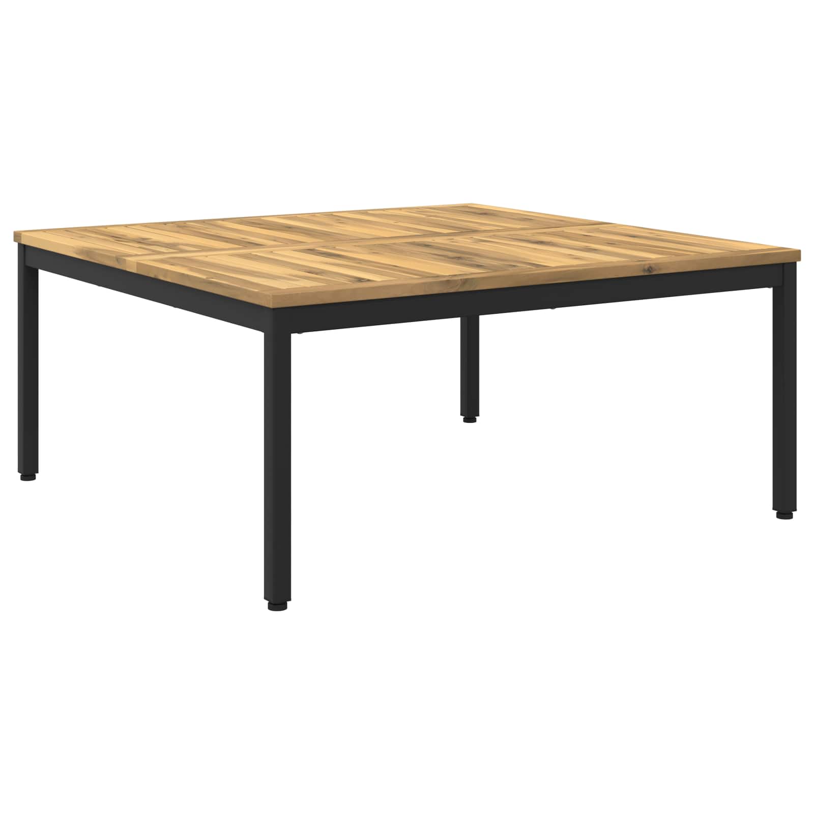 Salontafel Wit en zwart 100 x 100,5 x 45 cm Massief Acaciahout – afbeelding 1