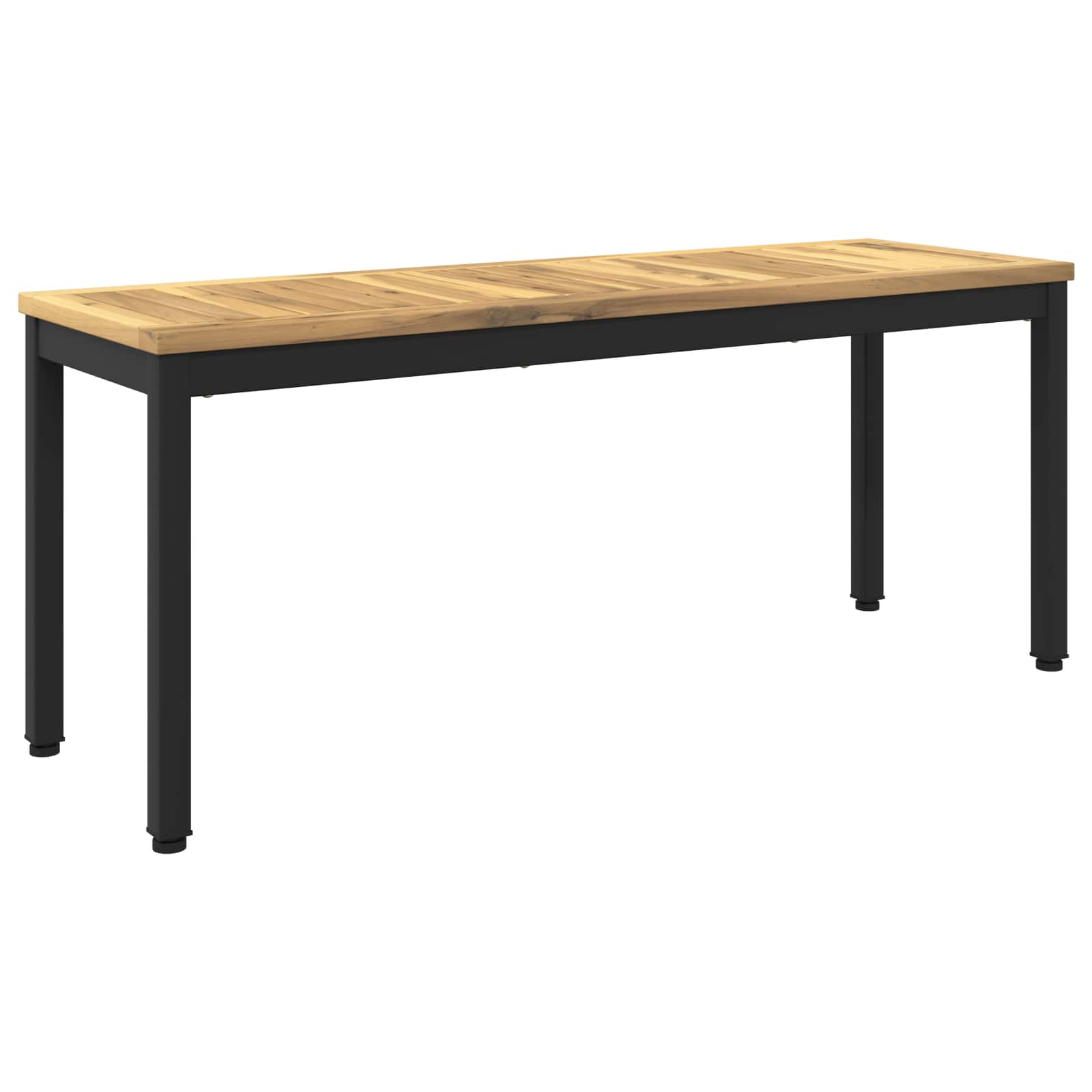 Tuinbank 108,5 x 35 x 45 cm Massief Acaciahout Wit en zwart image 1