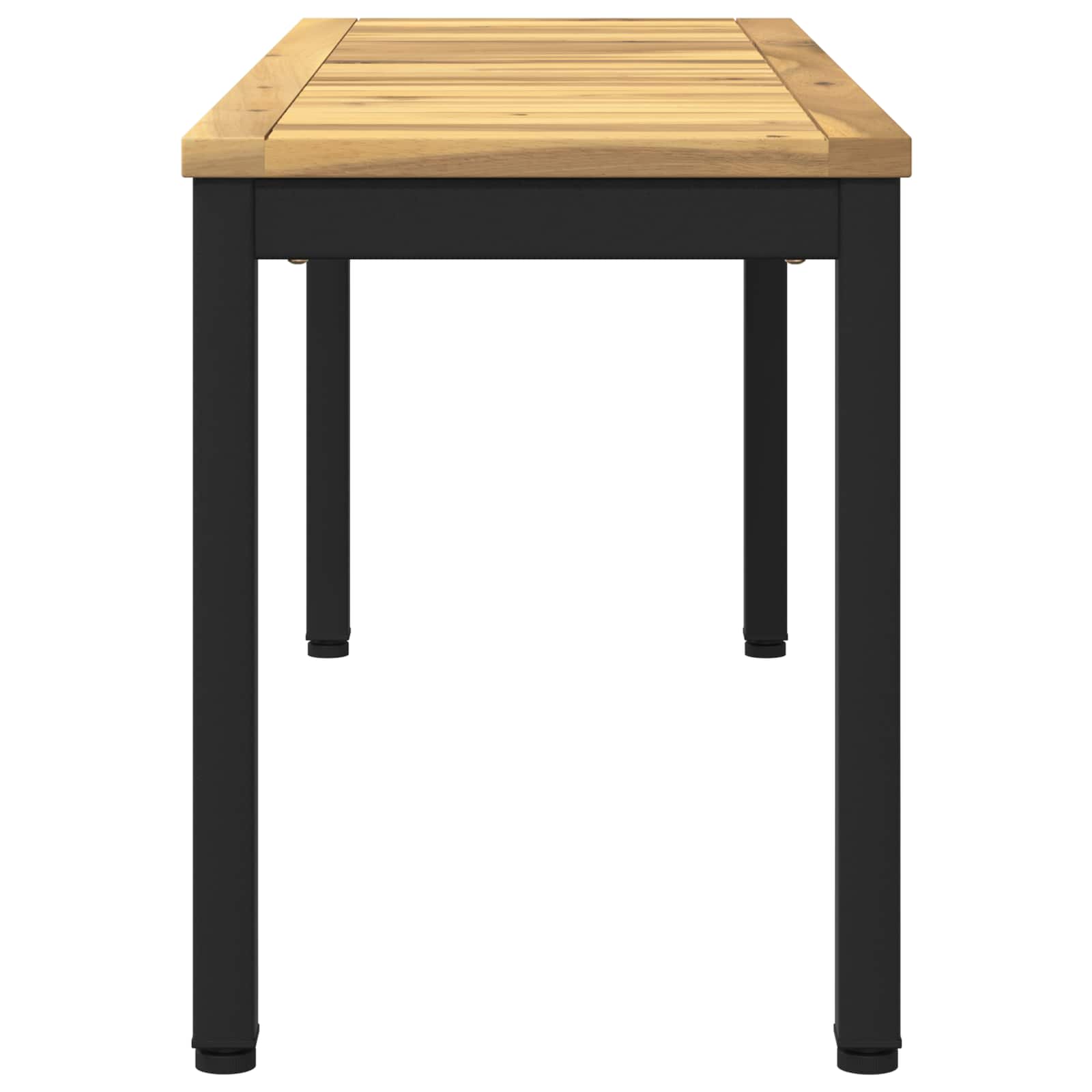 Tuinbank 108,5 x 35 x 45 cm Massief Acaciahout Wit en zwart image 3