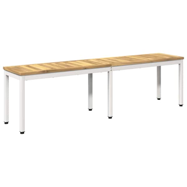 vidaXL Aiapink 161 x 35 x 45 cm Tugev akatsiapuu Valge Ristk&uuml;lik