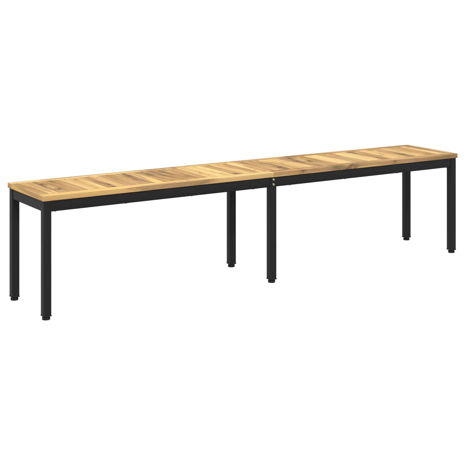 Tuinbank 201 x 35 x 45 cm Massief Acaciahout Wit en zwart image 2
