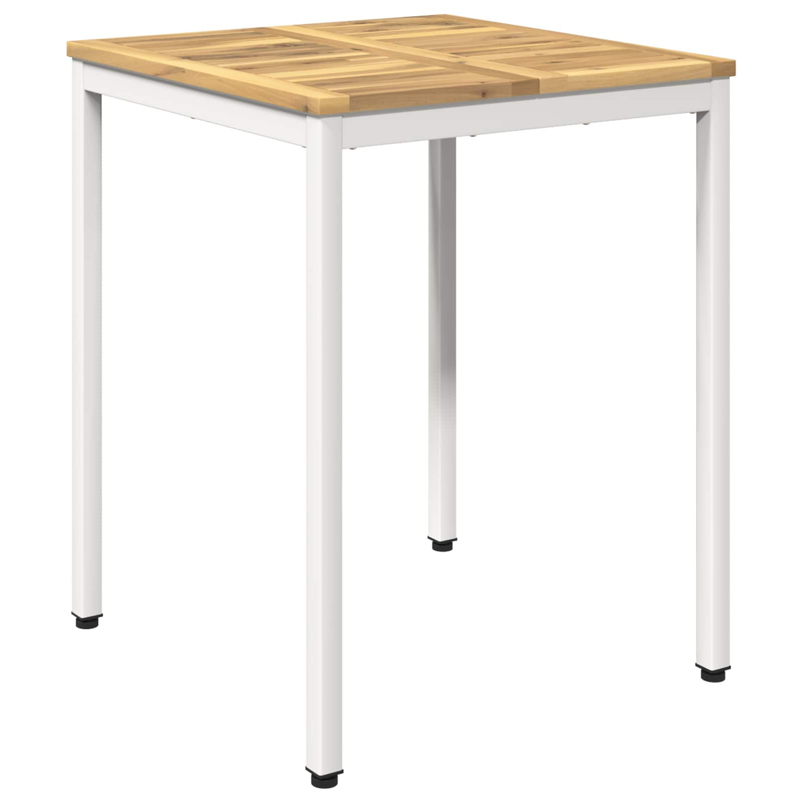 Tuindiner tafel Wit 60 x 60,5 x 75 cm Massief Acaciahout image 2