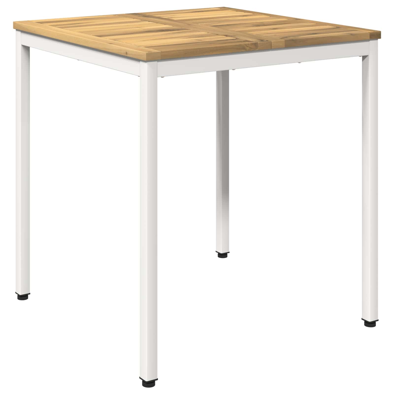 vidaXL Trädgårds Middagsbord Vit 70 x 68,5 x 75 cm Massivt Akaciaträ