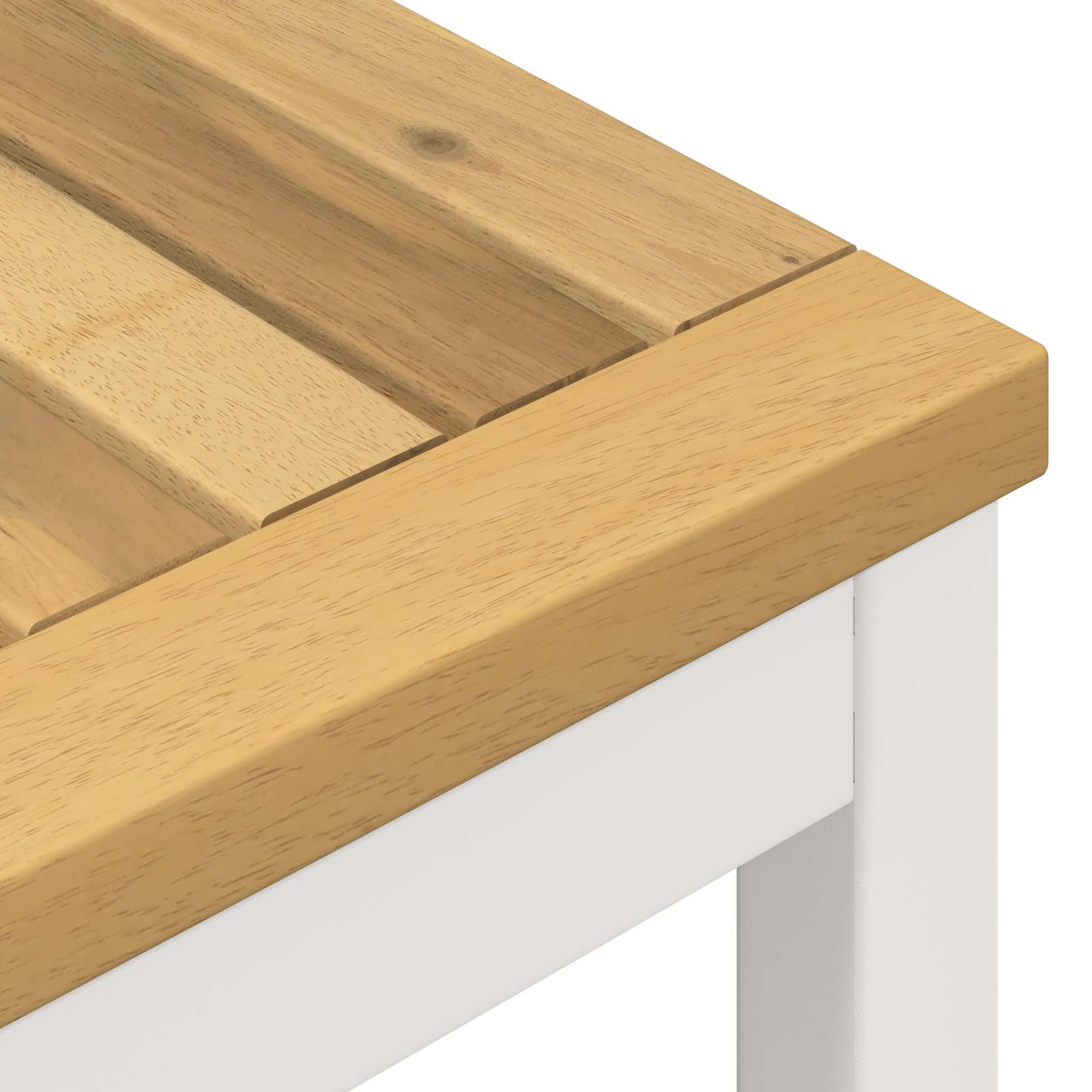 Tuindiner tafel Wit 80 x 80,5 x 75 cm Massief Acaciahout image 5