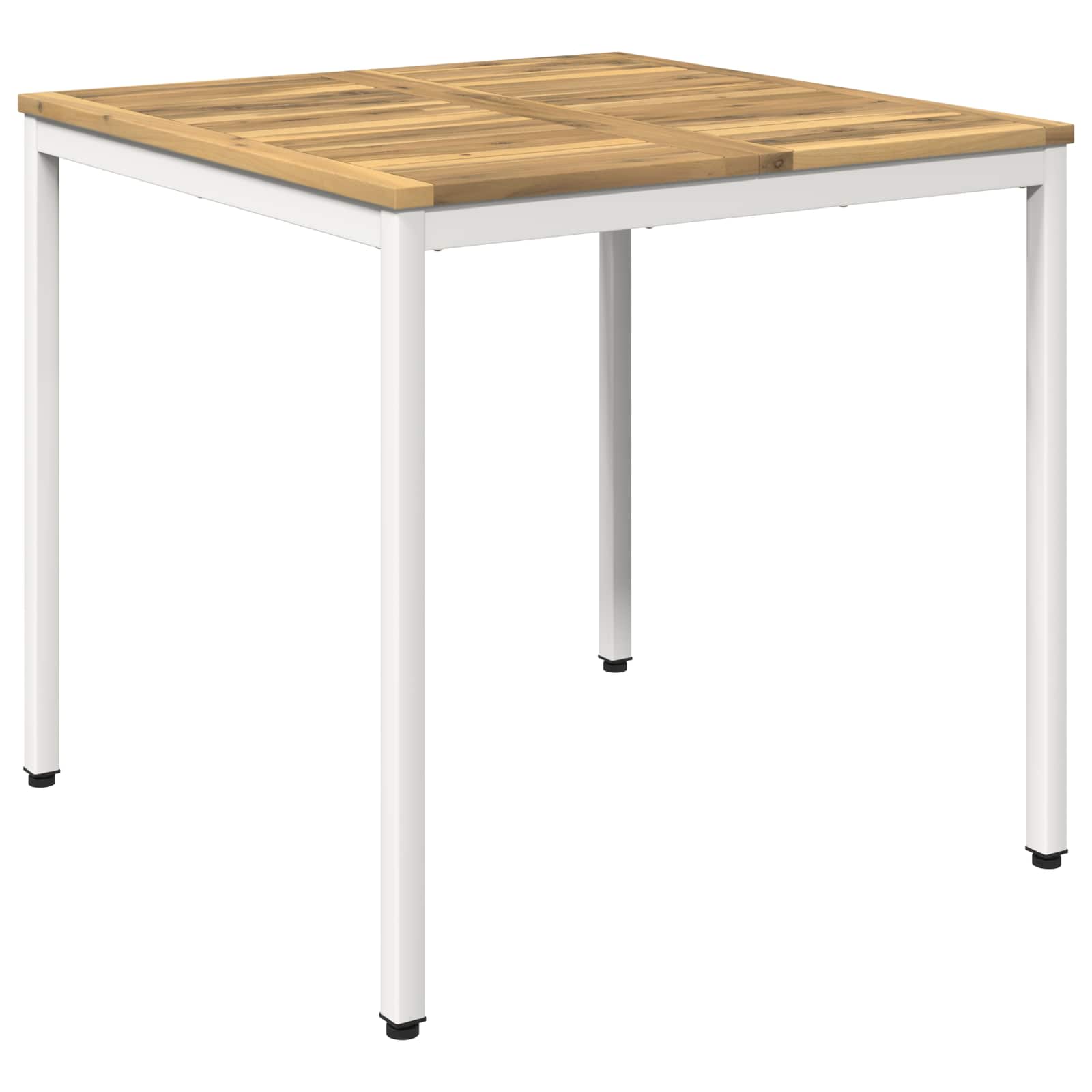 Tuindiner tafel Wit 80 x 80,5 x 75 cm Massief Acaciahout image 2