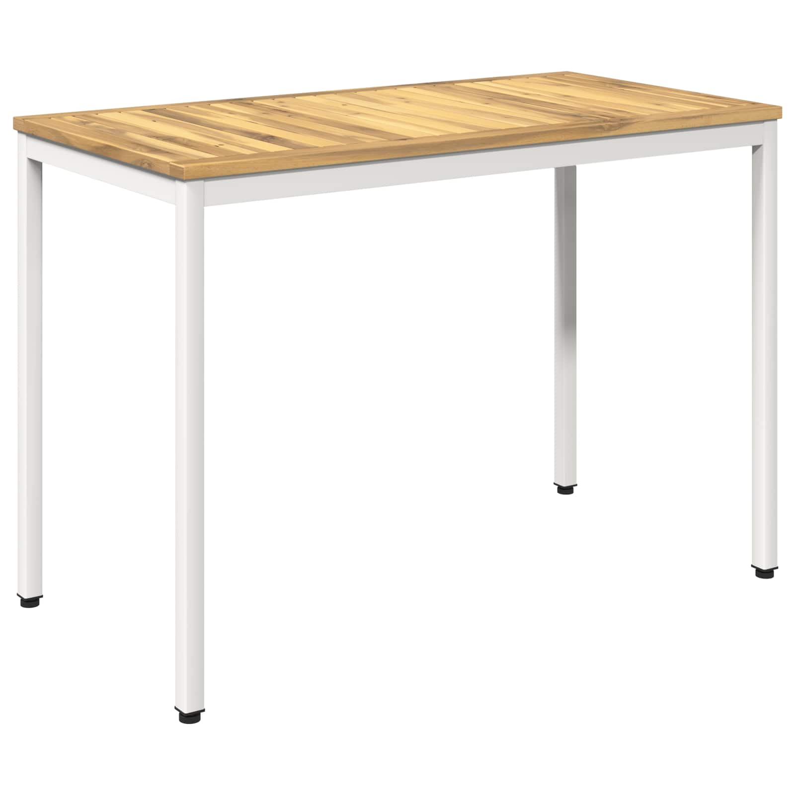 vidaXL Trädgårds Middagsbord Vit 108,5 x 55 x 75 cm Massivt Akaciaträ