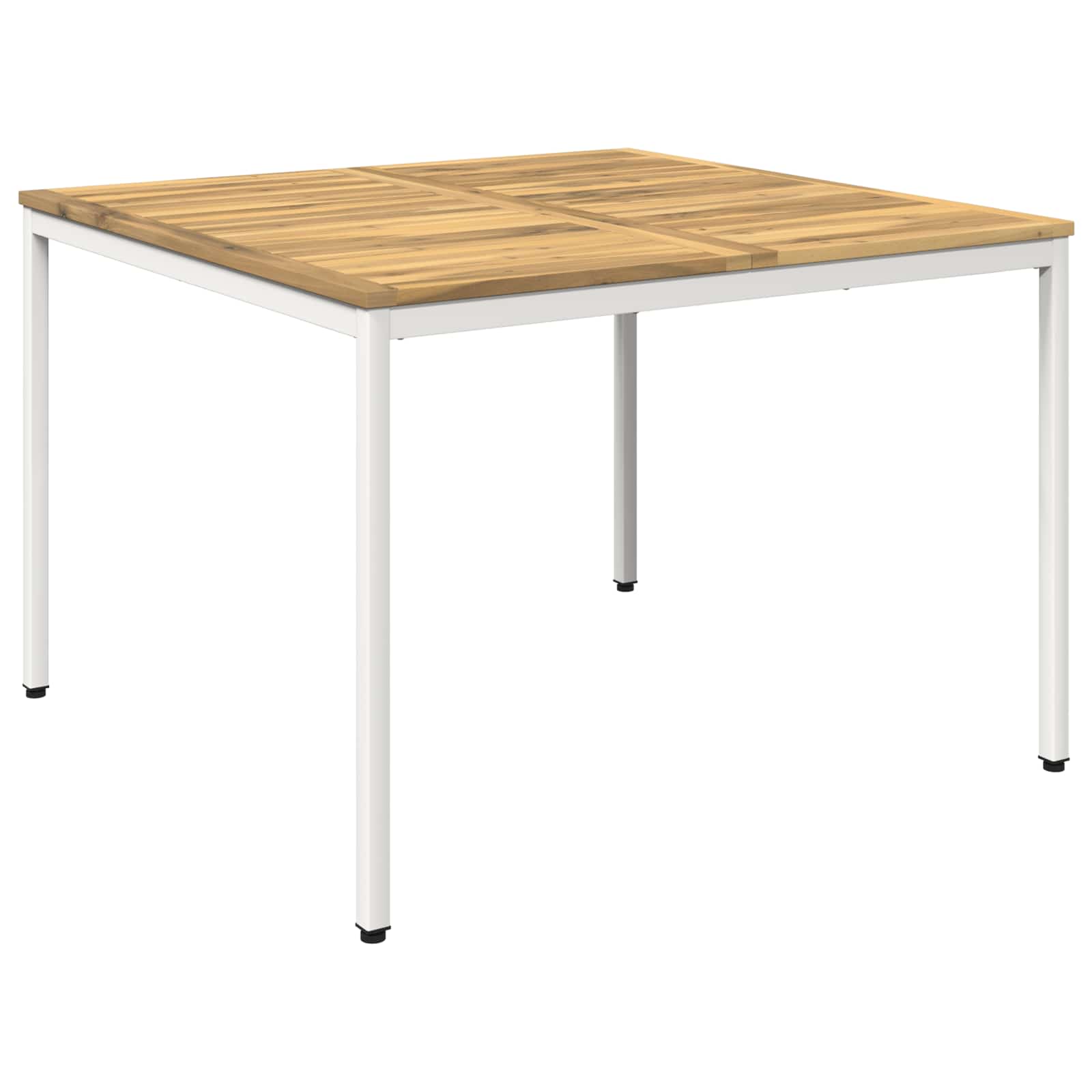 Tuindiner tafel Wit 110 x 108,5 x 75 cm Massief Acaciahout image 2