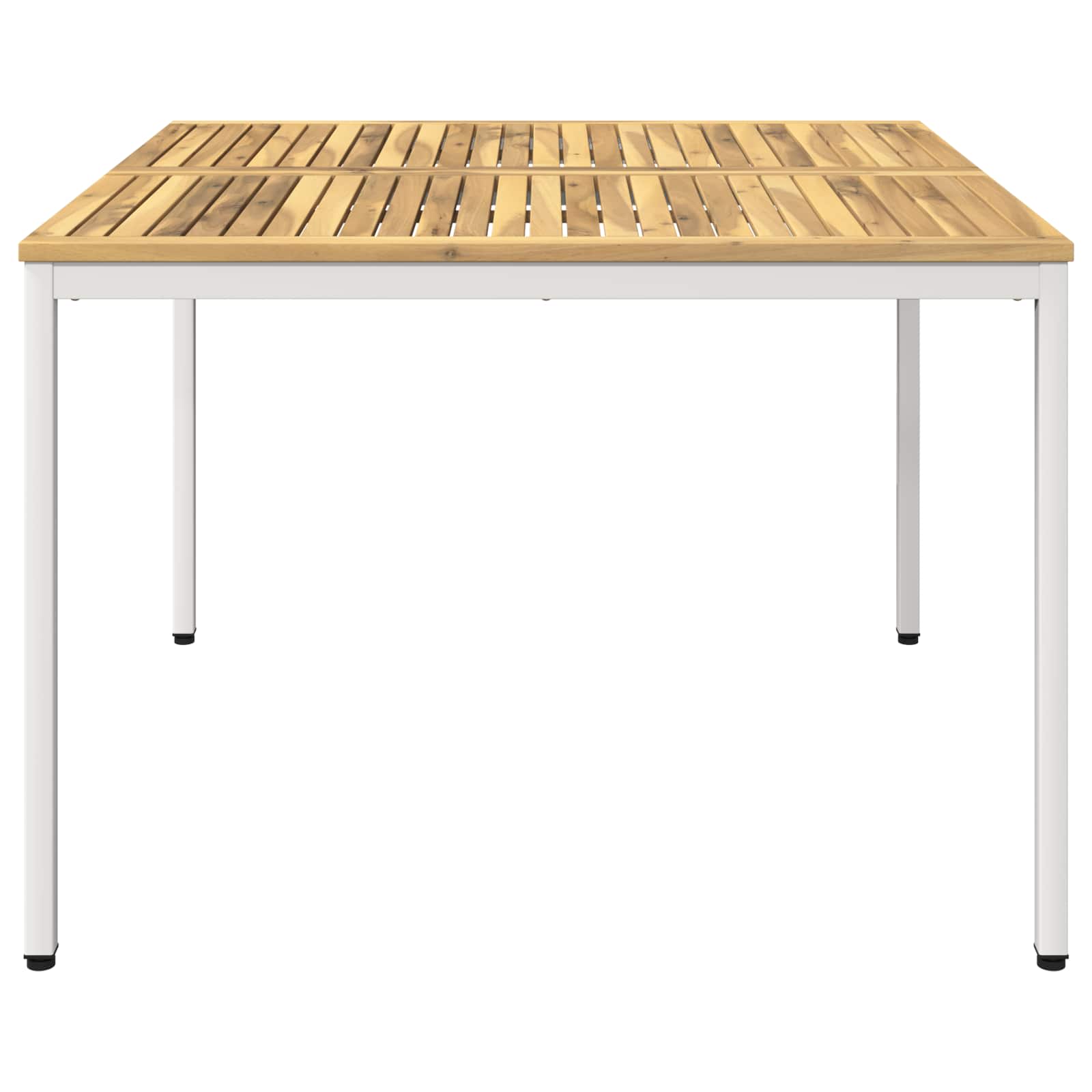 Tuindiner tafel Wit 110 x 108,5 x 75 cm Massief Acaciahout image 3