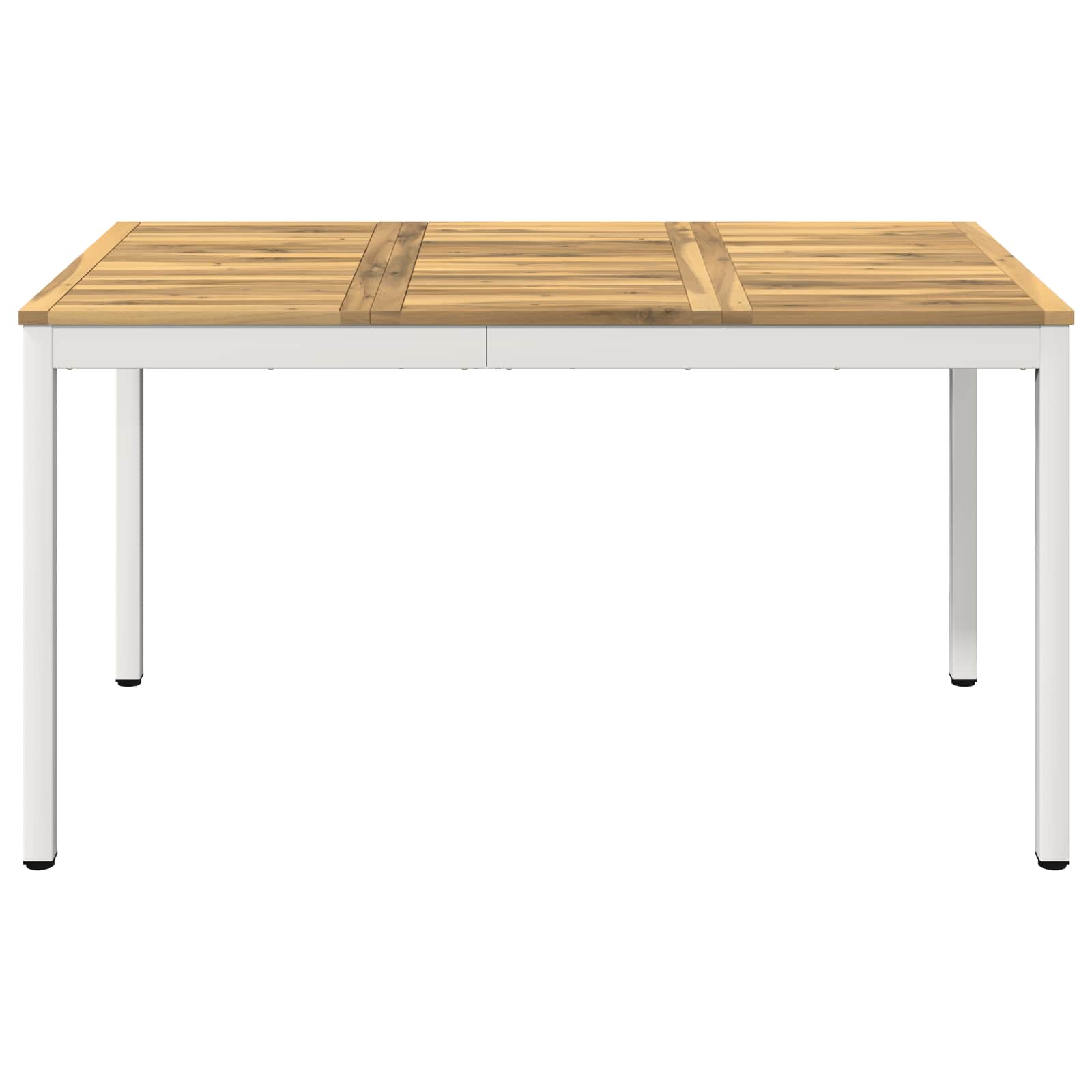 Tuindiner tafel Wit 141 x 80,5 x 75 cm Massief Acaciahout image 2
