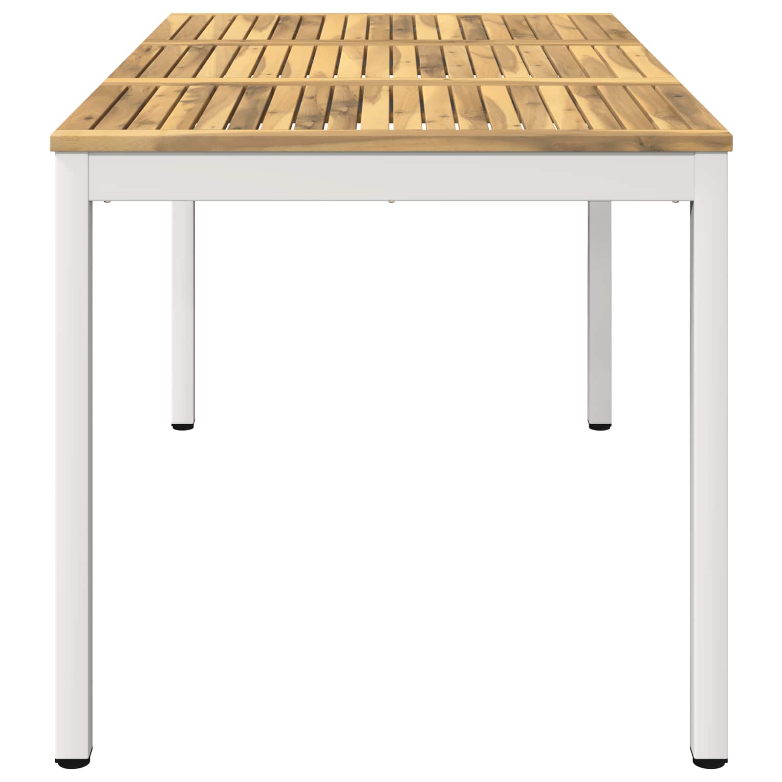 Tuindiner tafel Wit 141 x 80,5 x 75 cm Massief Acaciahout image 3