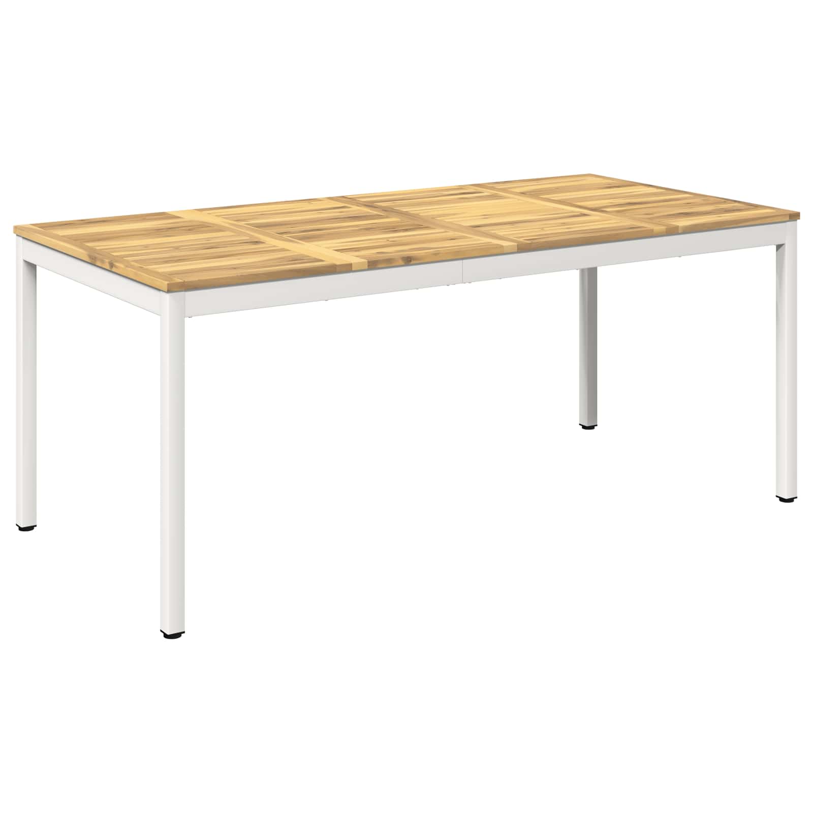 Tuindiner tafel Wit 147 x 88,5 x 75 cm Massief Acaciahout image 1