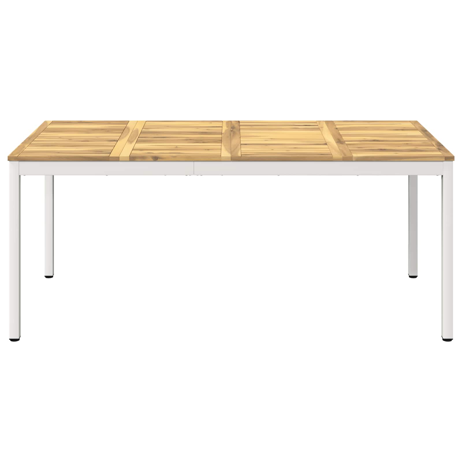 Tuindiner tafel Wit 147 x 88,5 x 75 cm Massief Acaciahout image 2