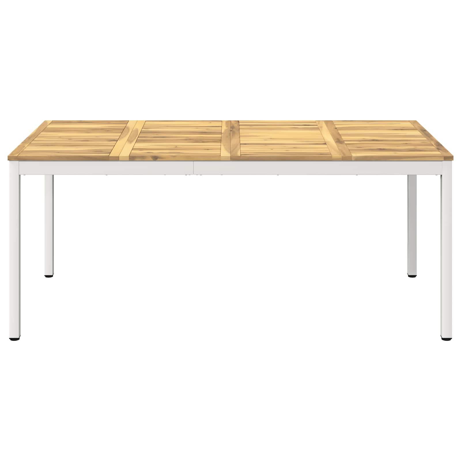 Tuindiner tafel Wit 180 x 88,5 x 75 cm Massief Acaciahout image 2