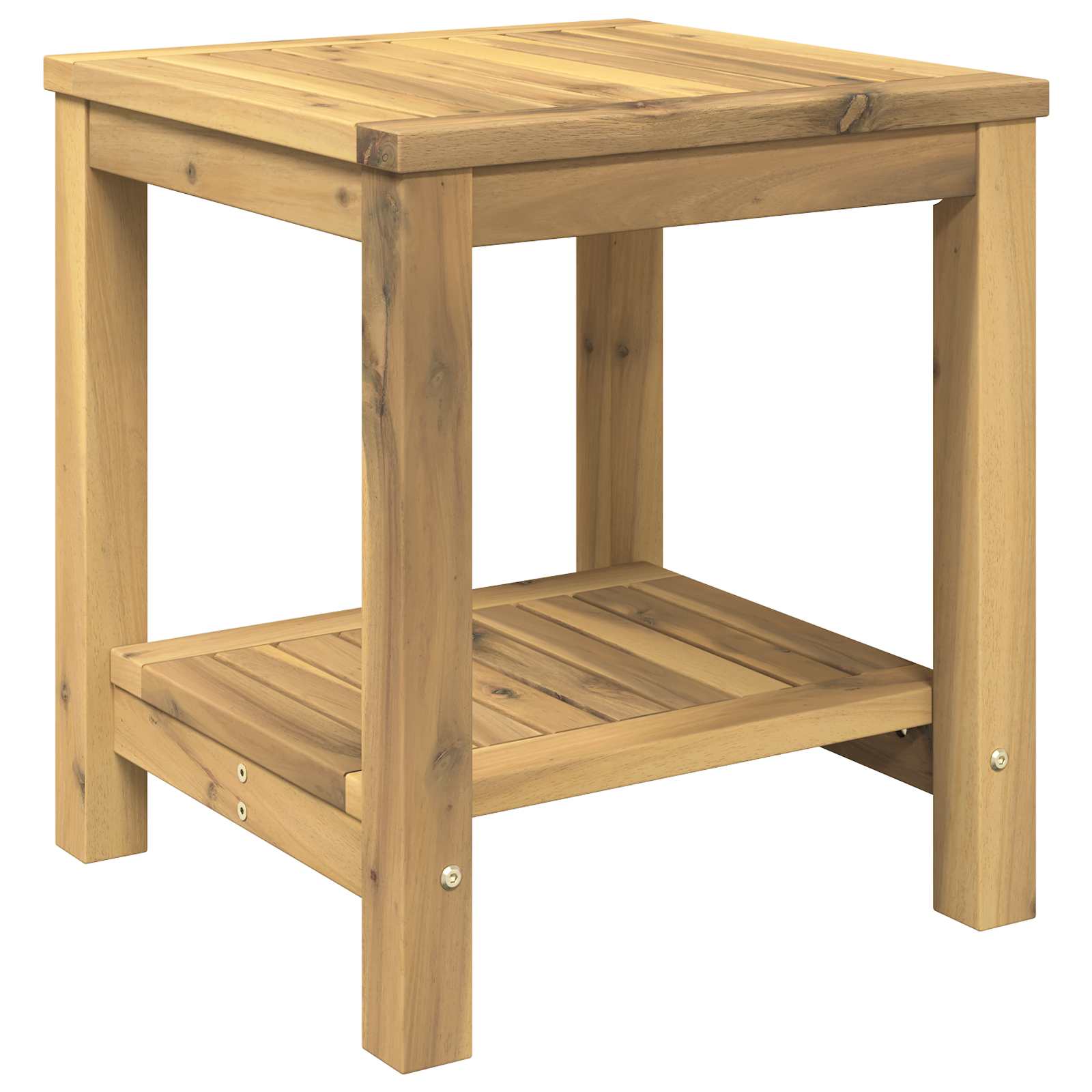Salontafel Wit 40,5 x 40 x 45 cm Massief Acaciahout image 2