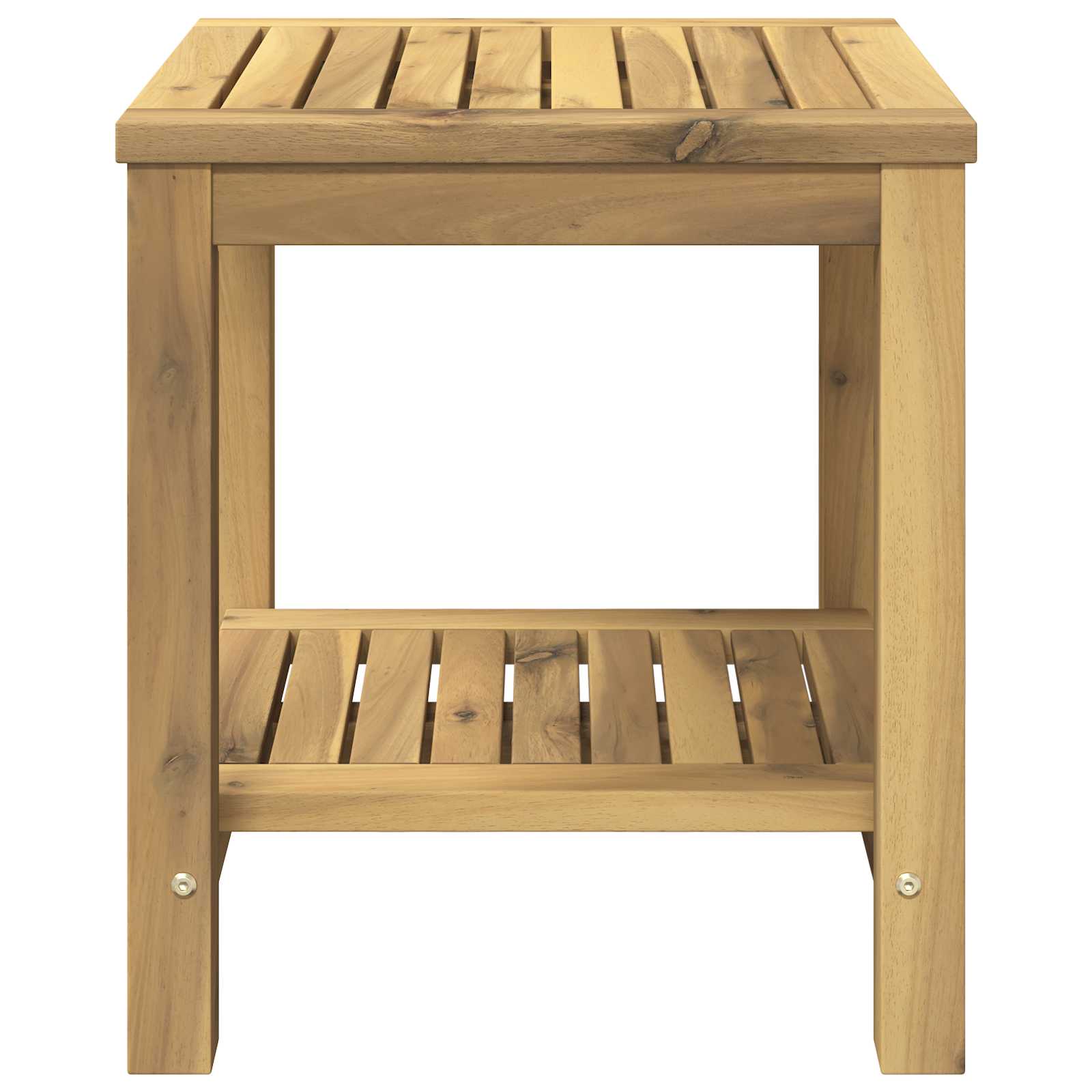 Salontafel Wit 40,5 x 40 x 45 cm Massief Acaciahout image 3