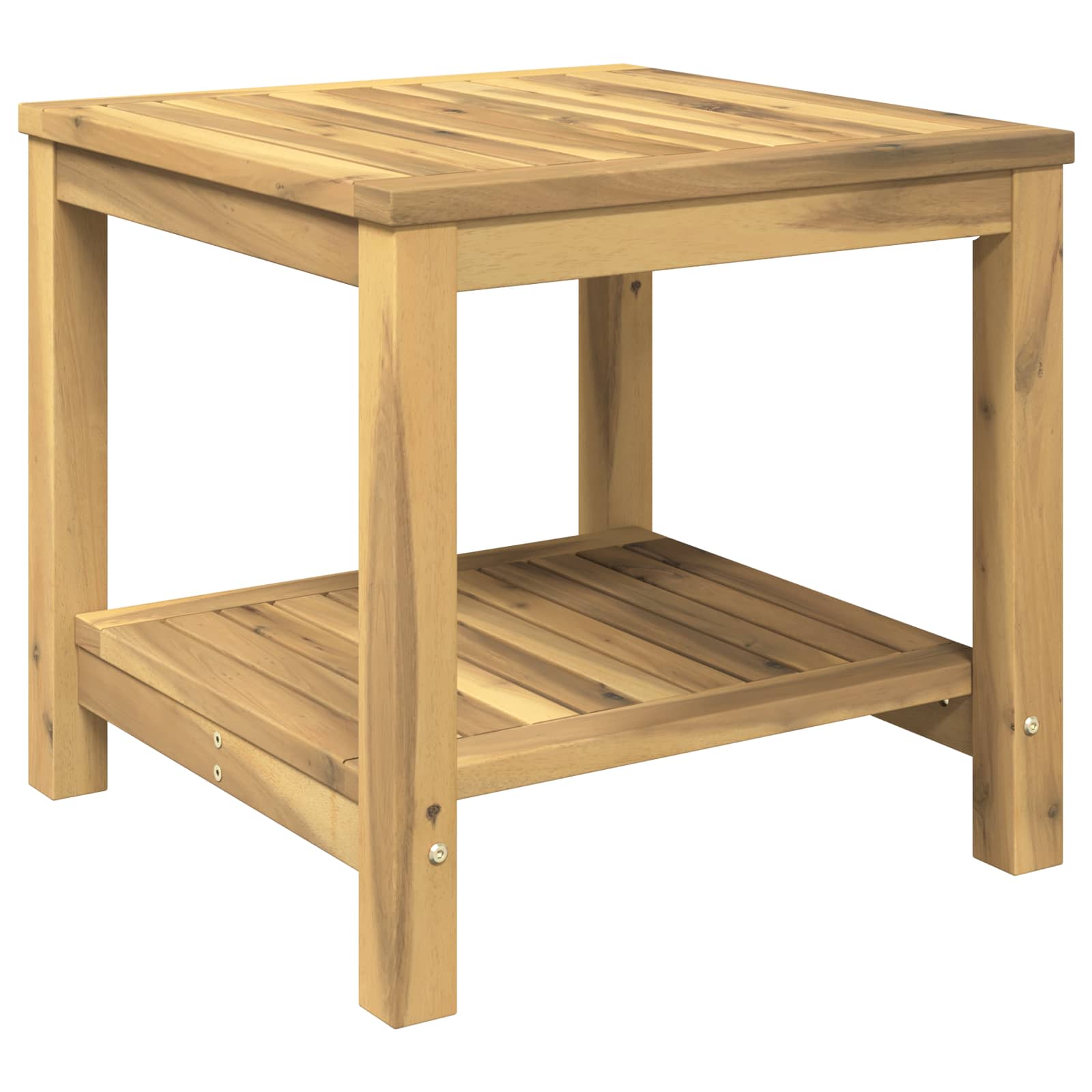 Salontafel Wit 48,5 x 49 x 45 cm Massief Acaciahout image 2