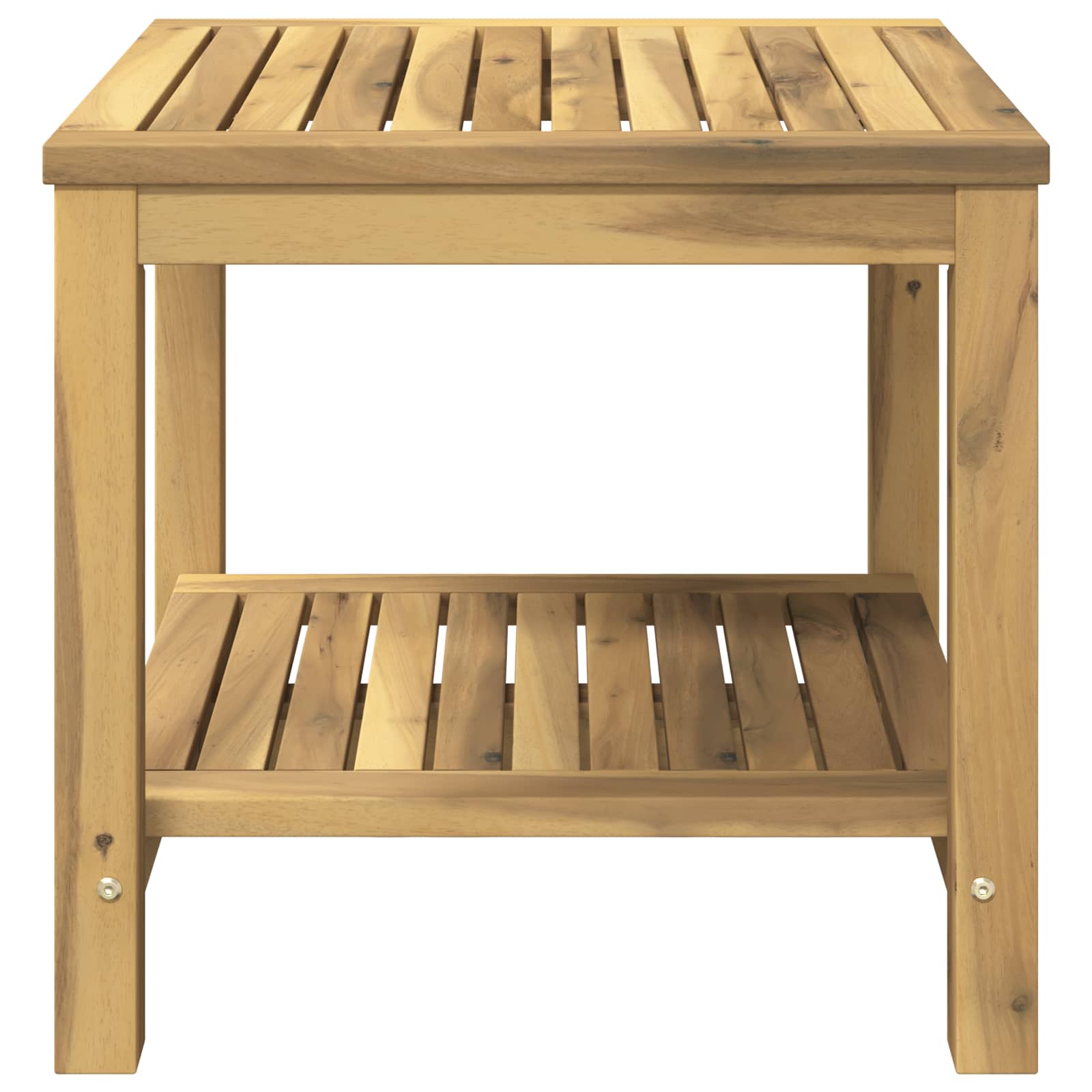 Salontafel Wit 48,5 x 49 x 45 cm Massief Acaciahout image 3