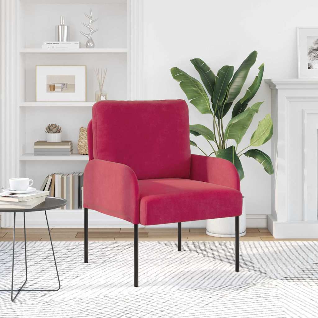 Thumbnail - vidaXL Sofas mit Kissen 55cm Weinrot Sperrholz