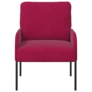 Pohovky s polštářem 55cm Víno Červené Překližka - obrázek 4