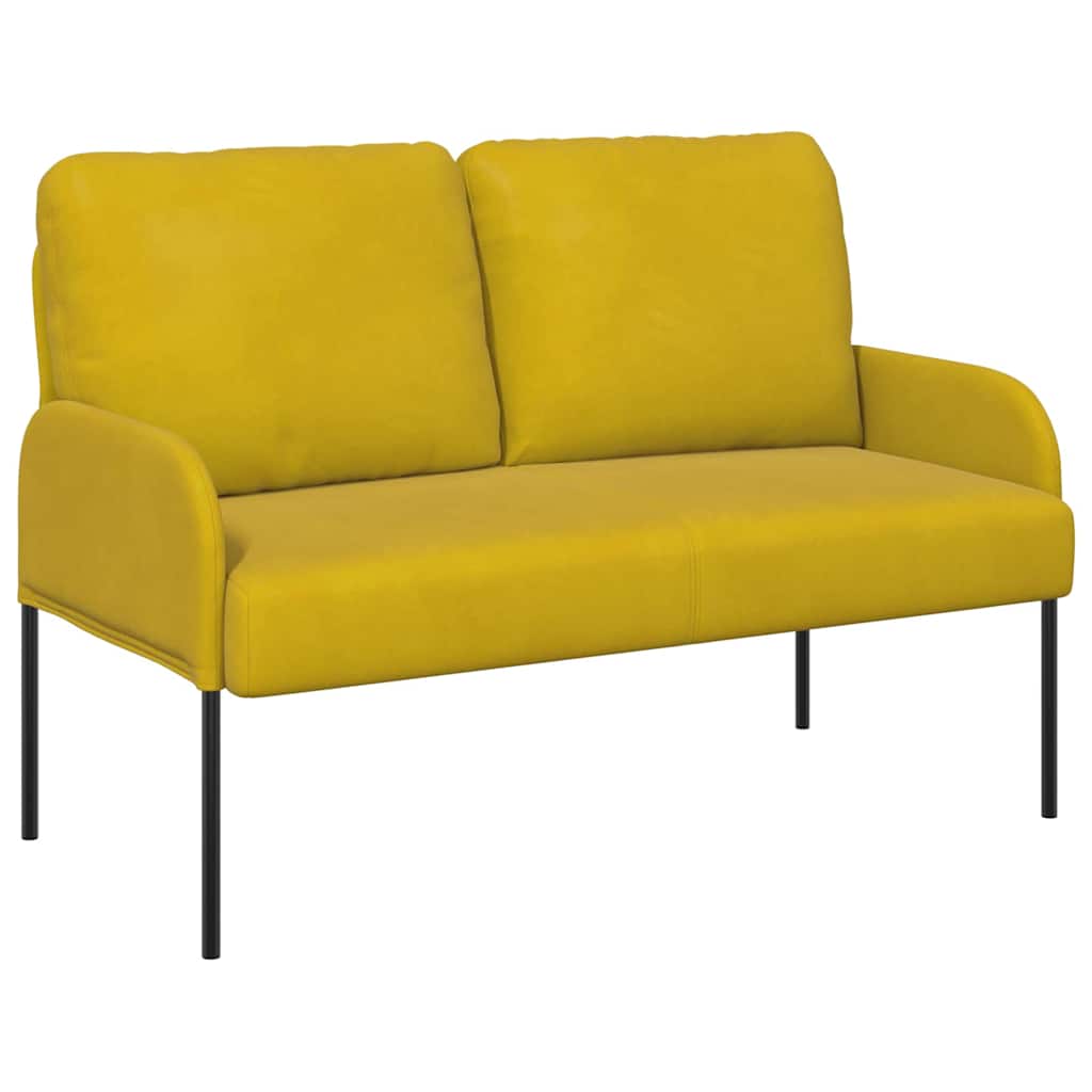 vidaXL Pohovky s polštářem 110cm Žlutá Překližka