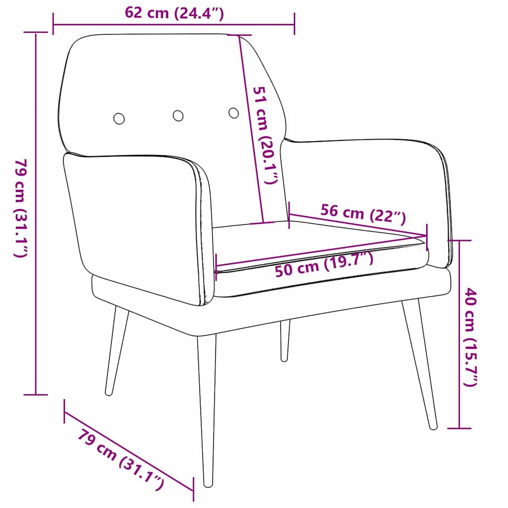 Nojatuoli Tumma harmaa 79 x 62 x 79 cm Sametti - Image 8