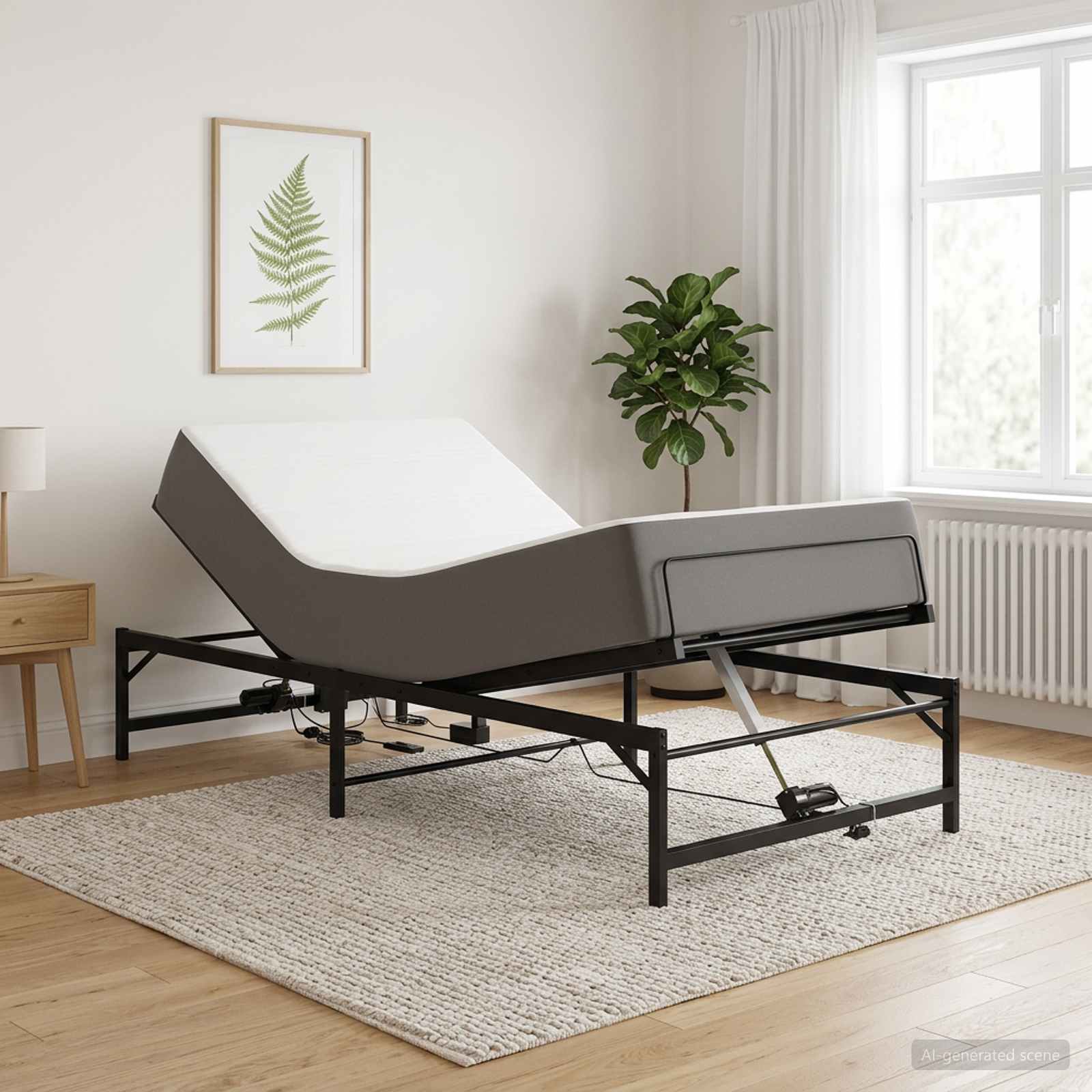 vidaXL Sähkösäätöinen sänky runko Musta 2FT6 Small Single Teräs