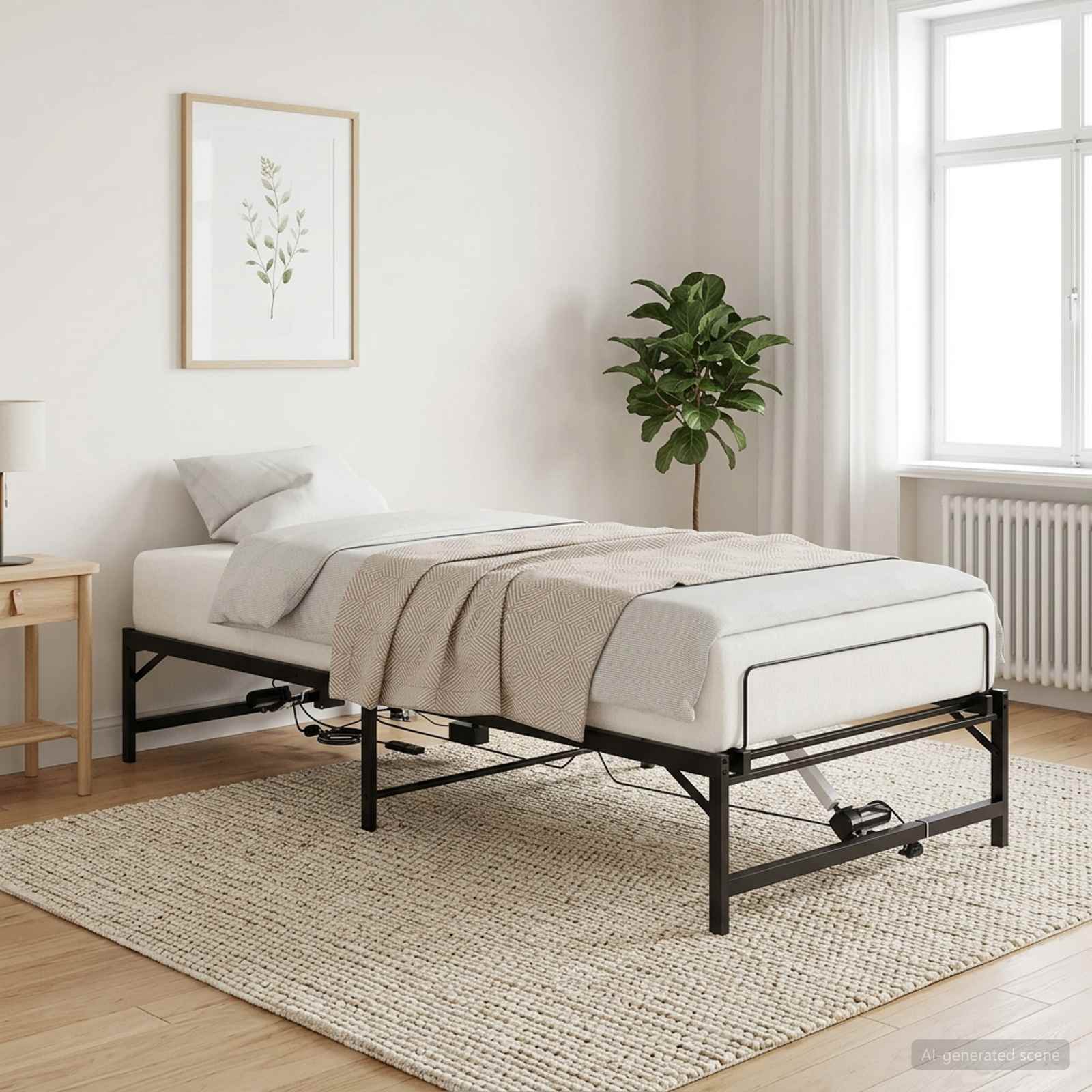 Sähkösäätöinen sänky runko Musta 3FT Single Teräs - Image 4