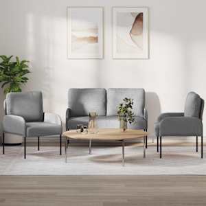 Sedací soupravy 3 pcs Světle šedá 115 x 56 x 80 cm Překližka - obrázek 1